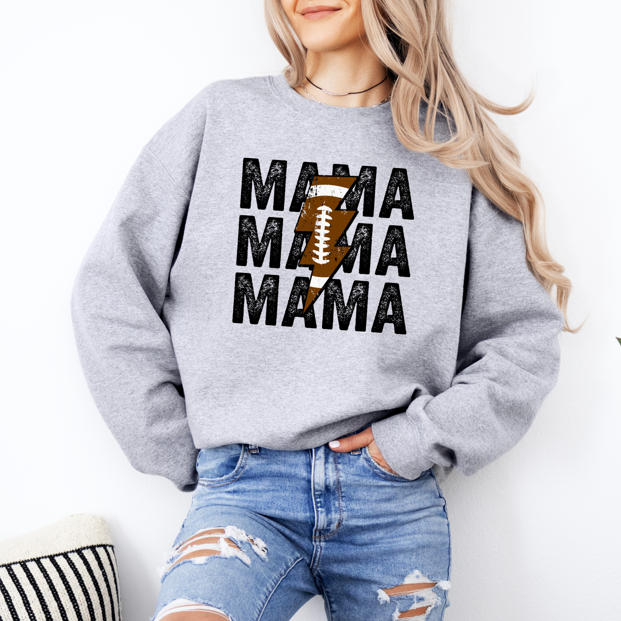 football mom sweatshirt in gray