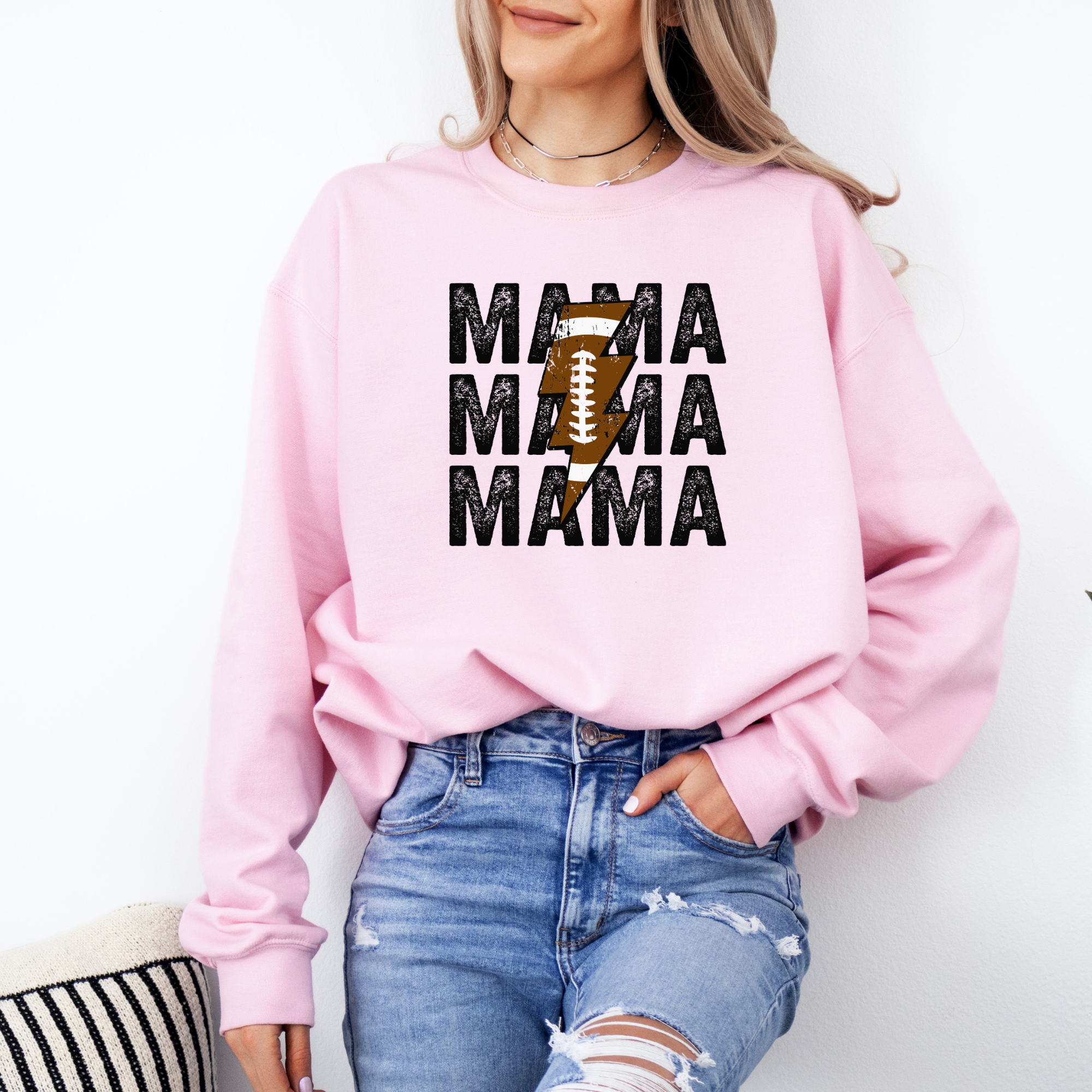 football mom sweatshirt in pink