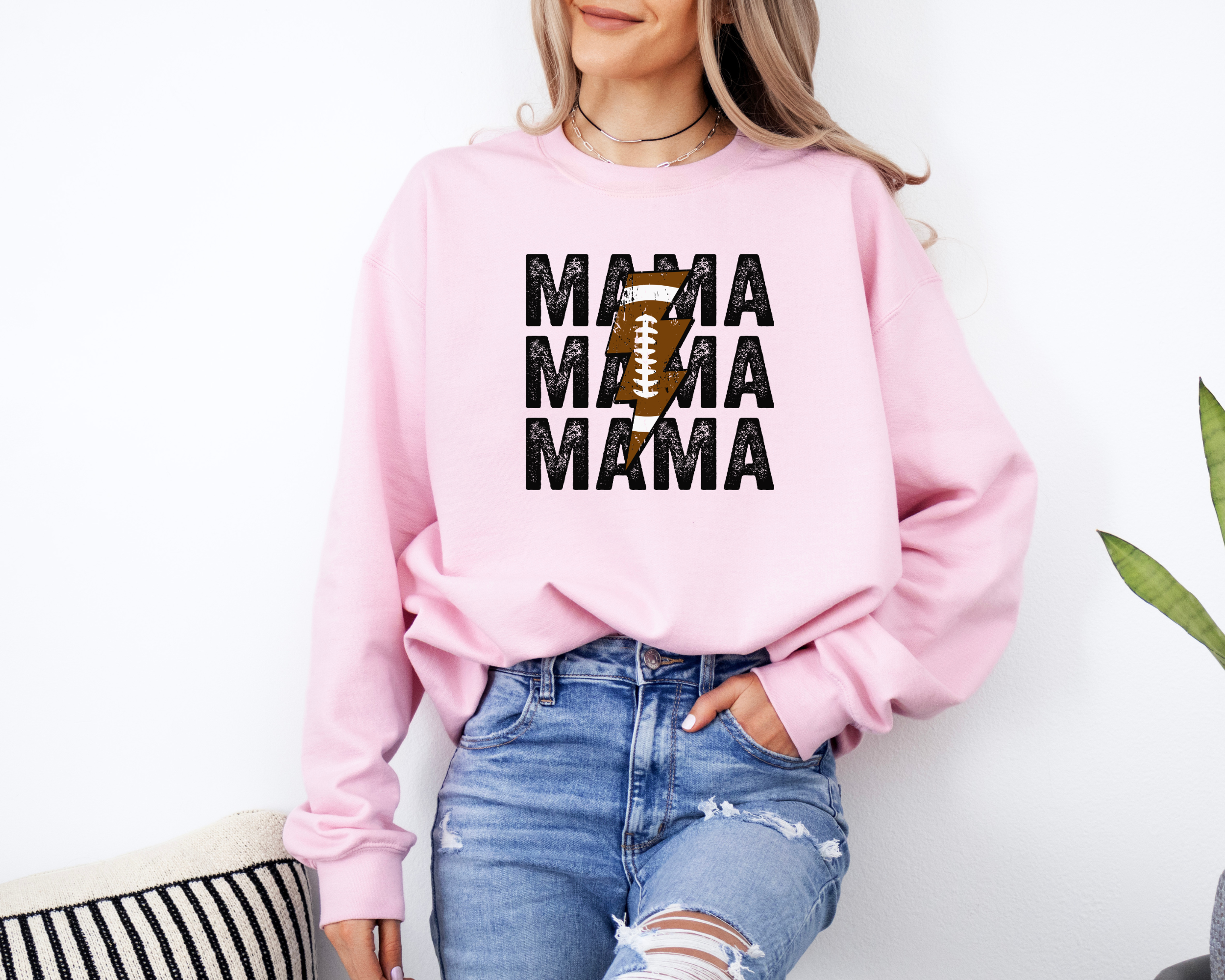 football mom sweatshirt in pink