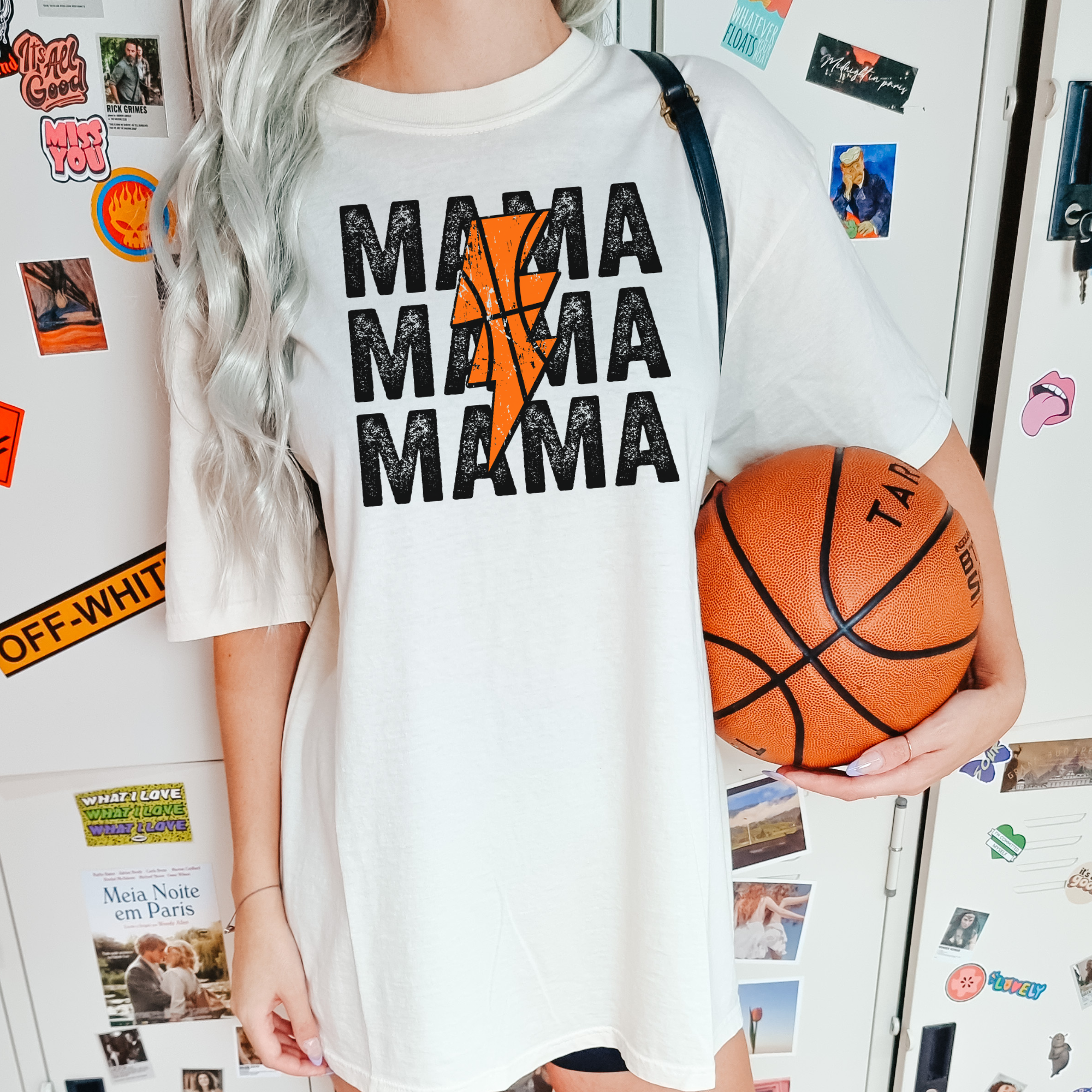 Basketball mama stacked tshirt