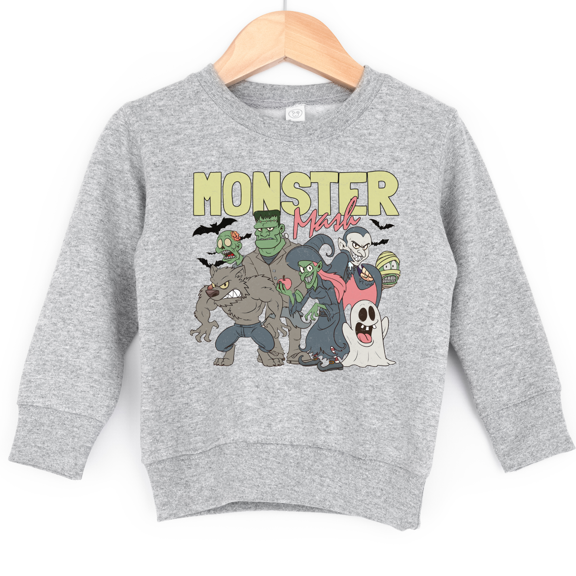 Retro inspired monster mash sweatshirt in gray