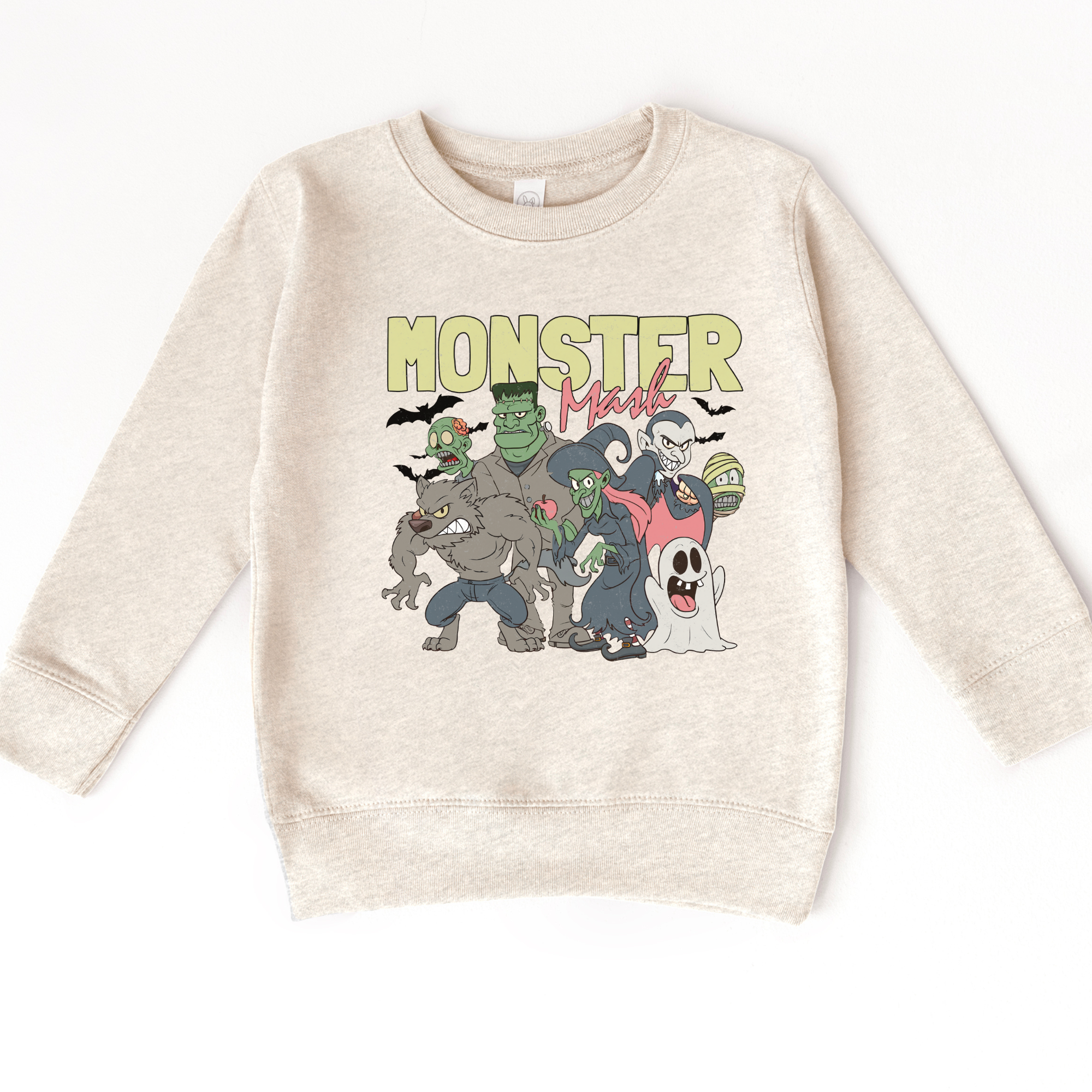 Retro inspired monster mash sweatshirt in natural