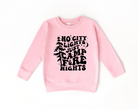 kids camping sweatshirt that says no city lights just campfire nights
