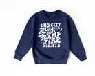 kids camping sweatshirt that says no city lights just campfire nights