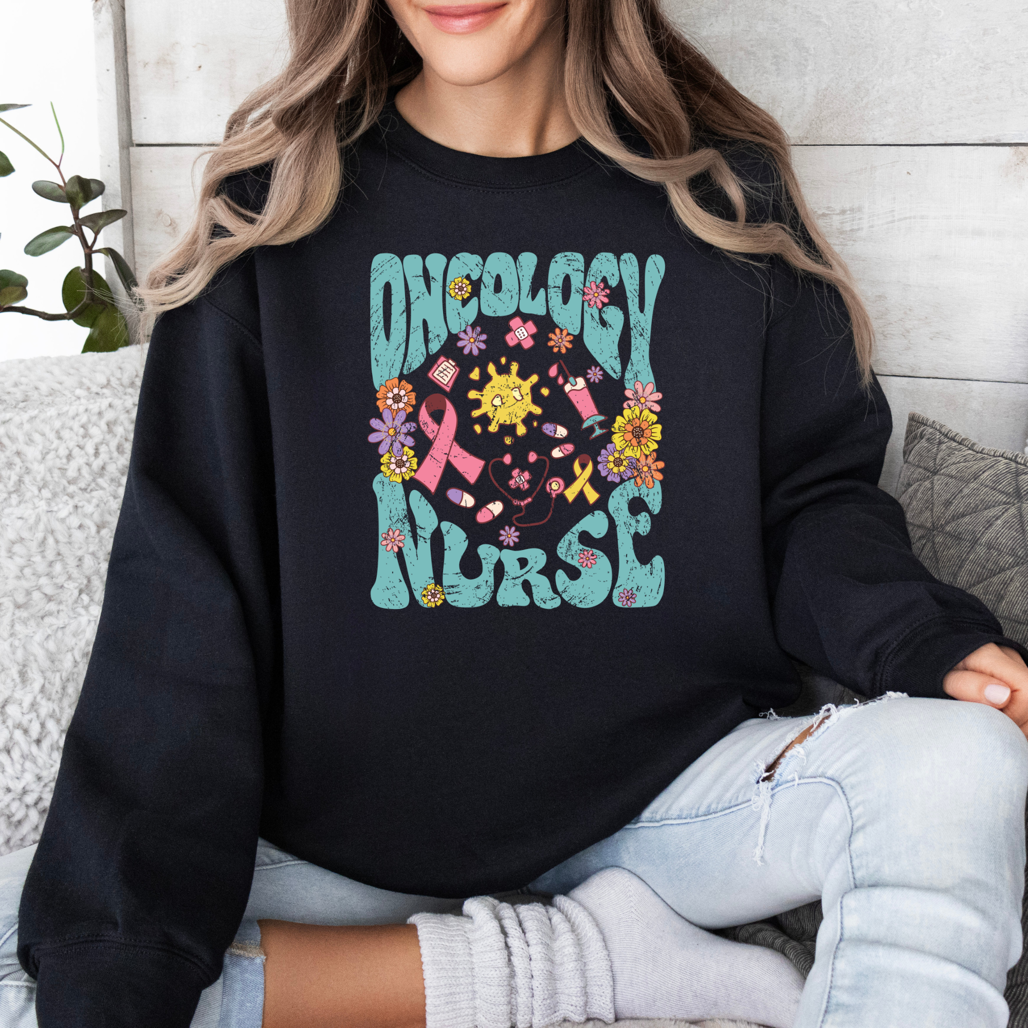 Oncology Nurse Sweatshirt | Retro Oncology Sweatshirt