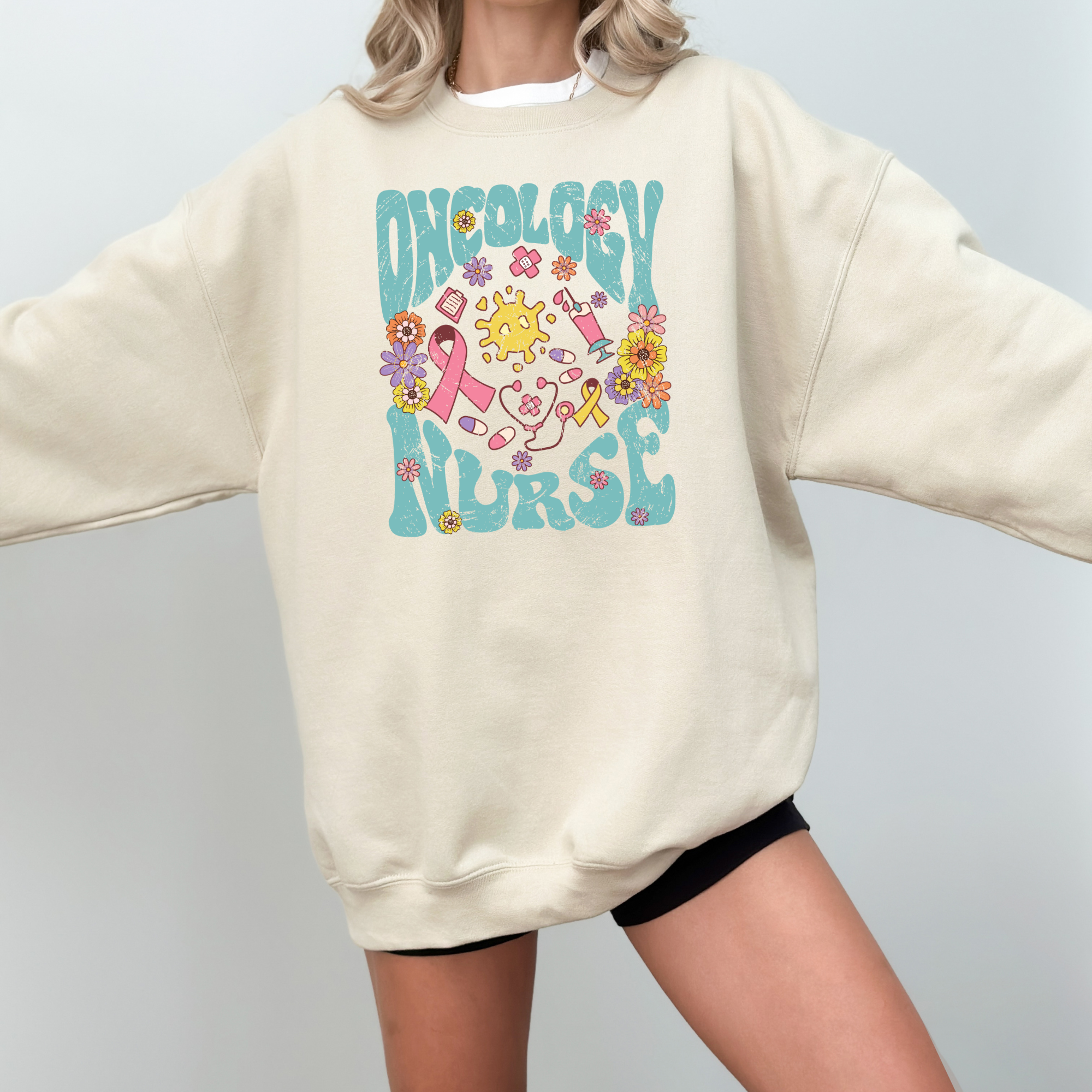 Oncology Nurse Sweatshirt | Retro Oncology Sweatshirt