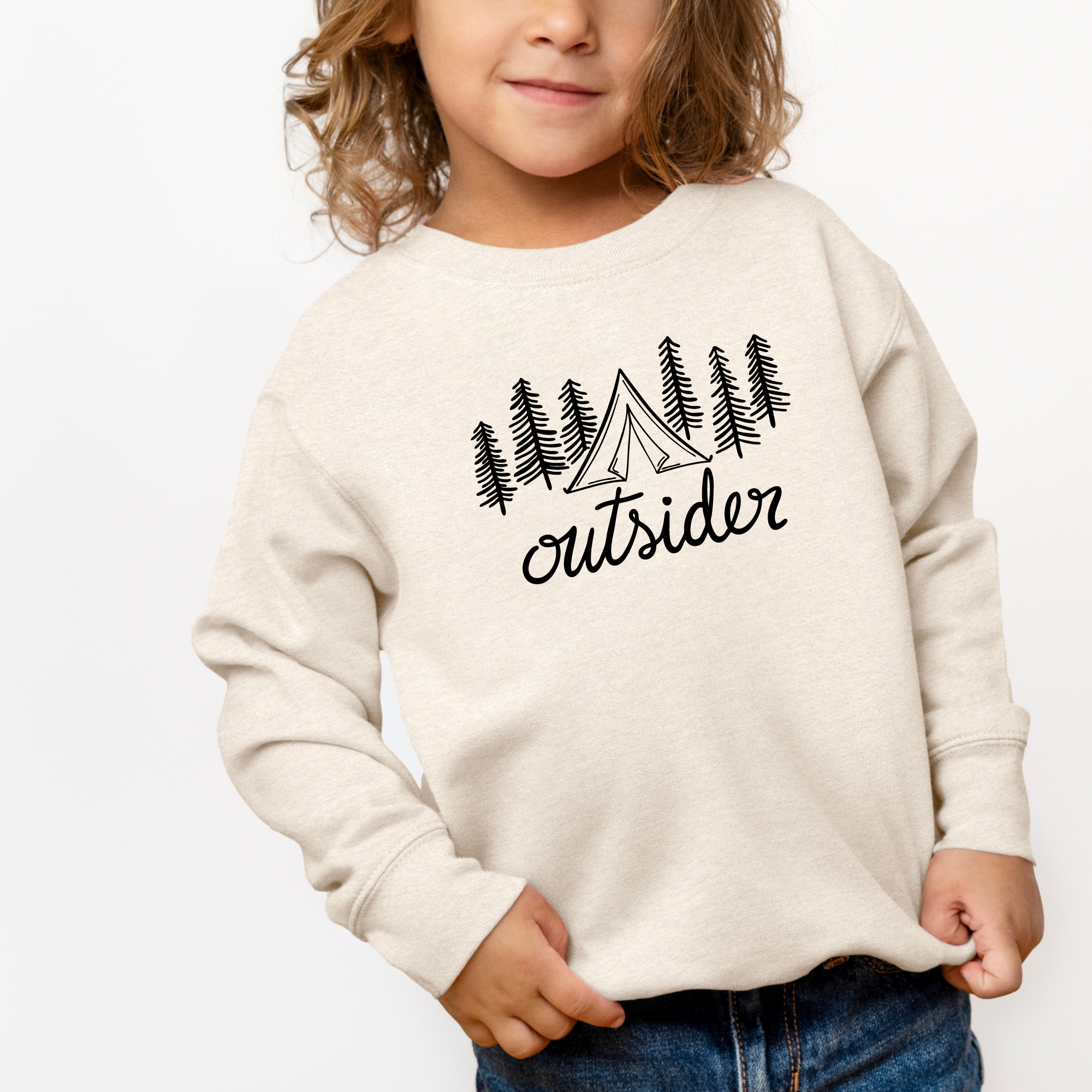 Outsider camping -- kids sweatshirt