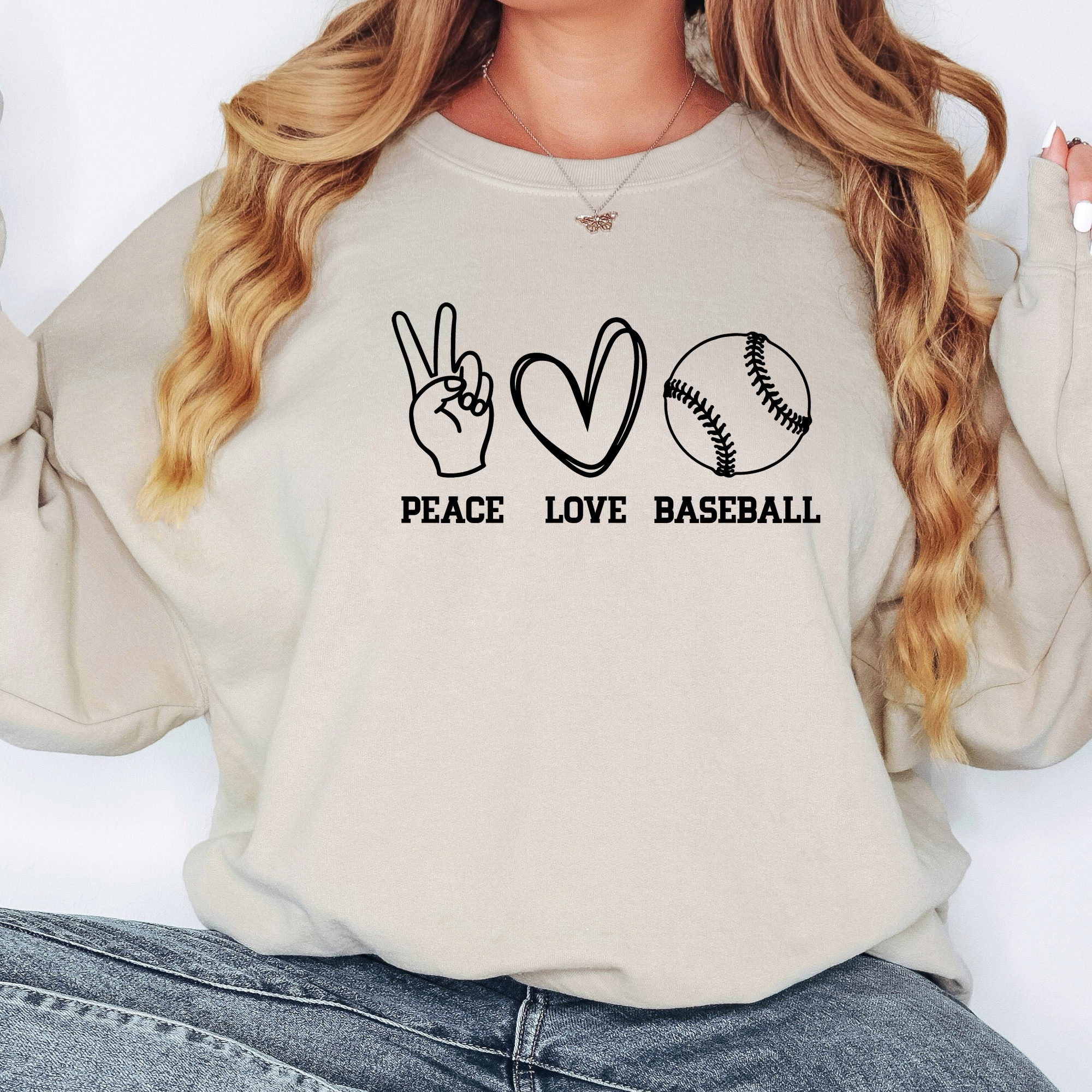 Peace love baseball sweatshirt