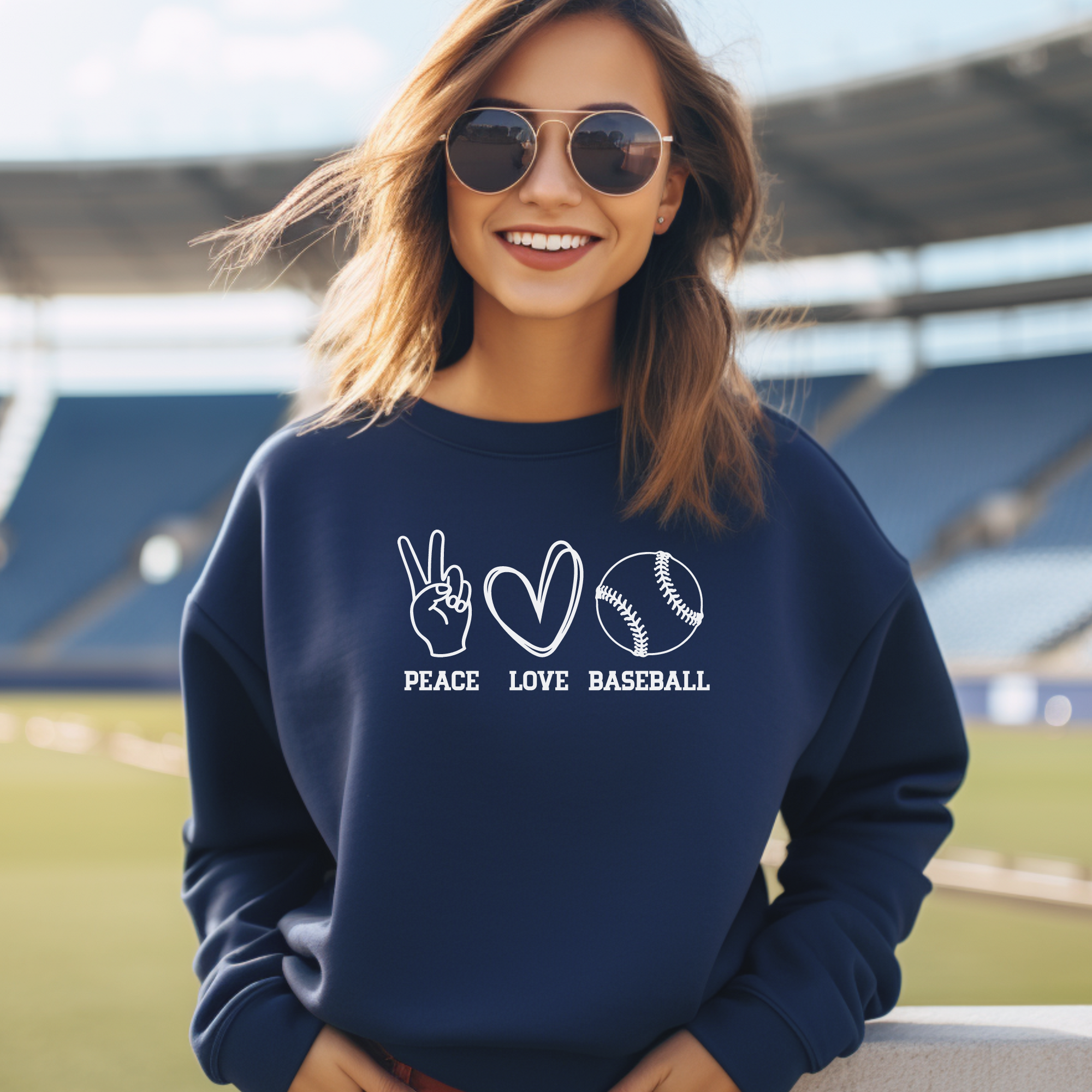 Peace love baseball sweatshirt