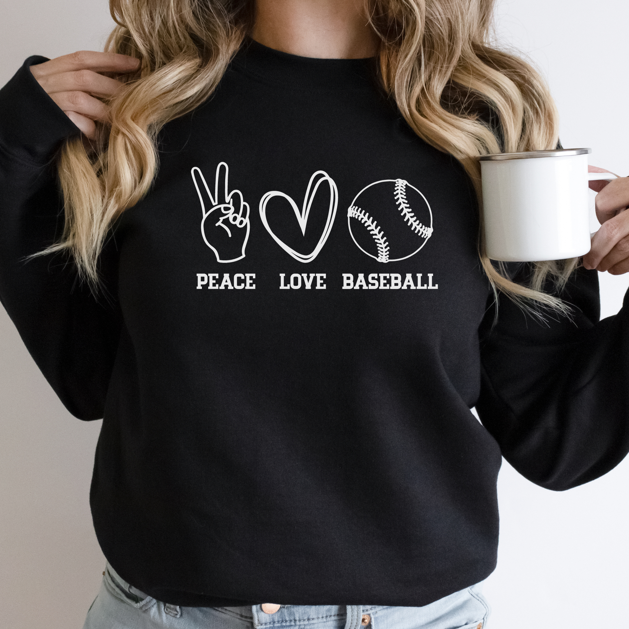 Peace love baseball sweatshirt