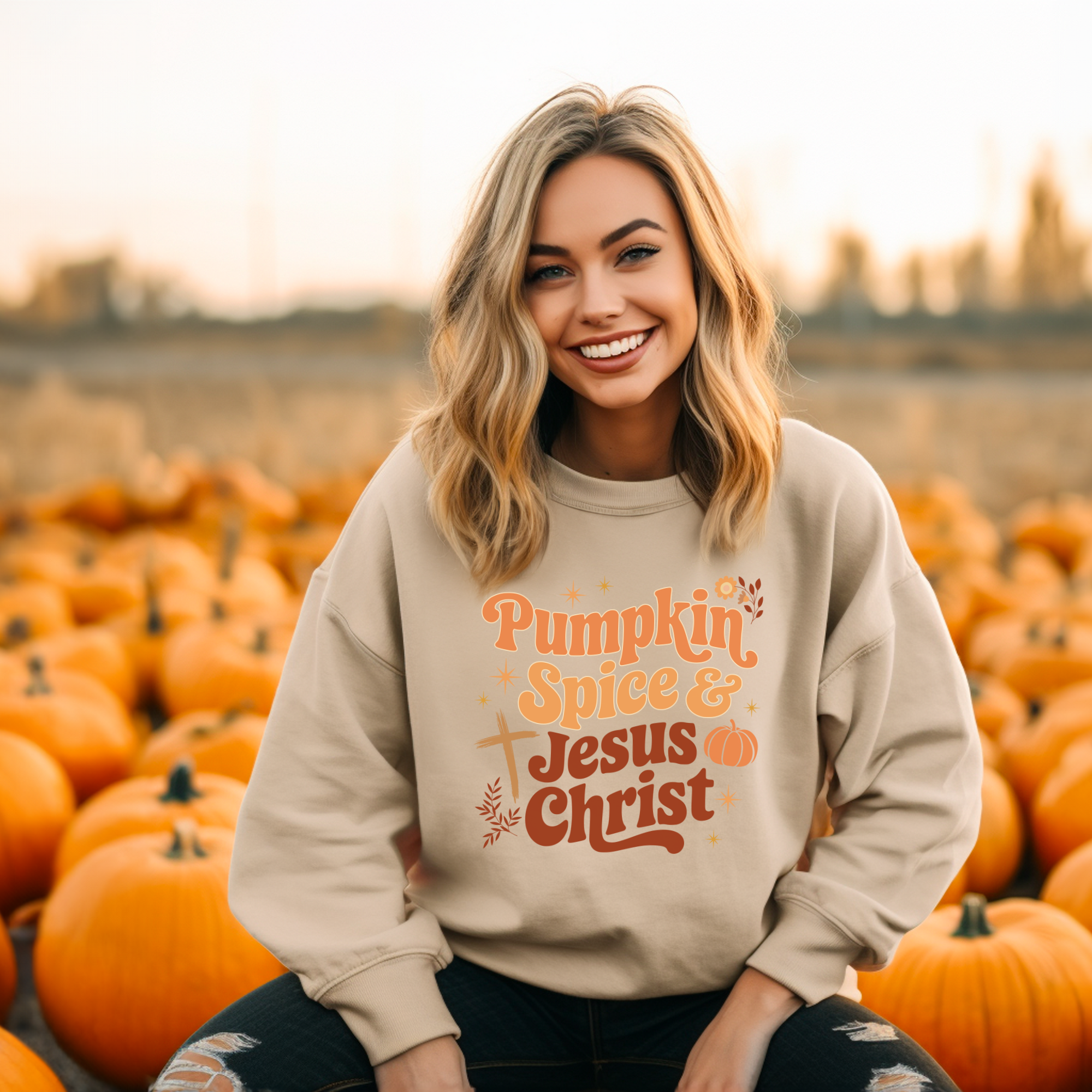 Pumpkin Spice & Jesus Christ Sweatshirt | Christian Crewneck