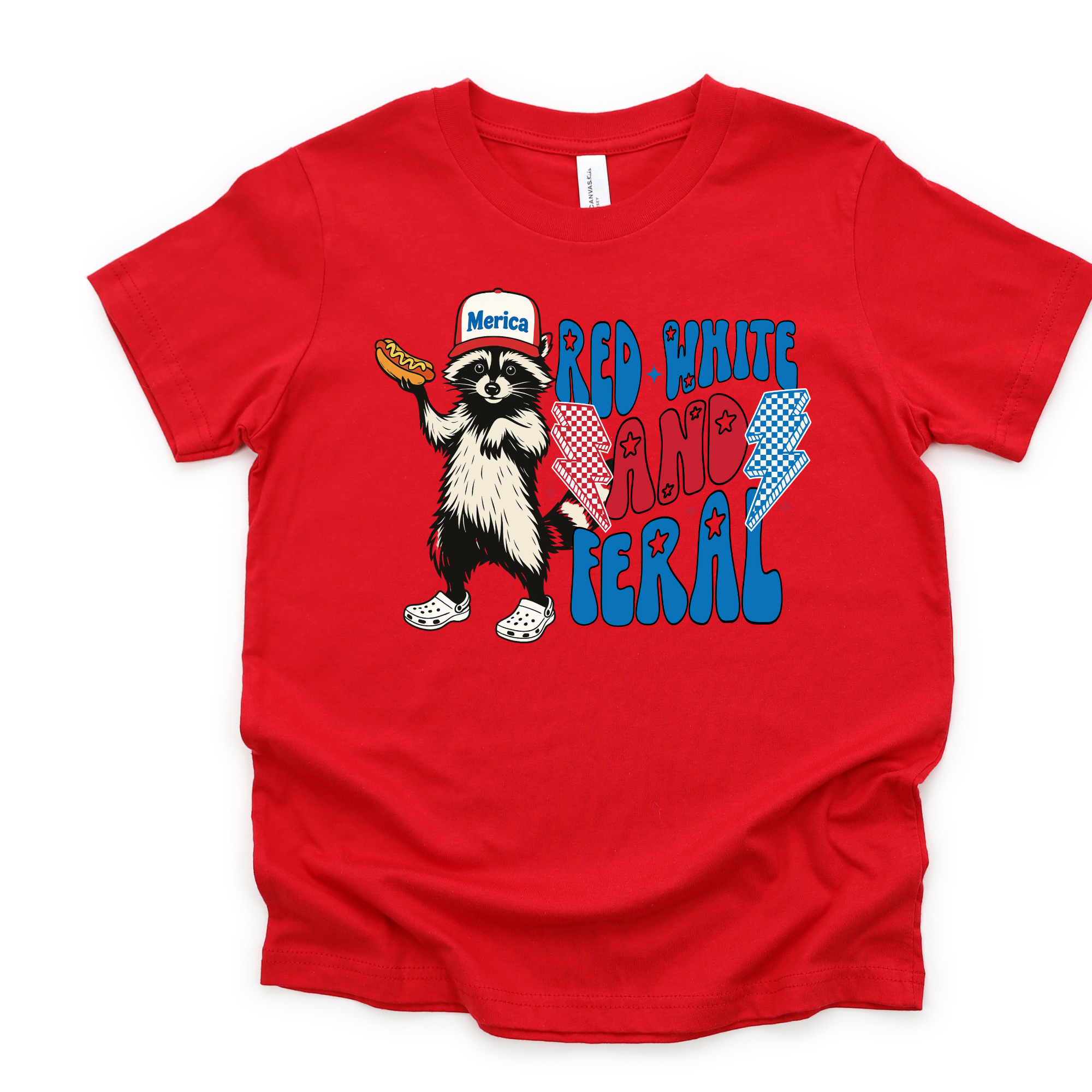 Red White And Feral T-Shirt | Funny 4th of July Shirt
