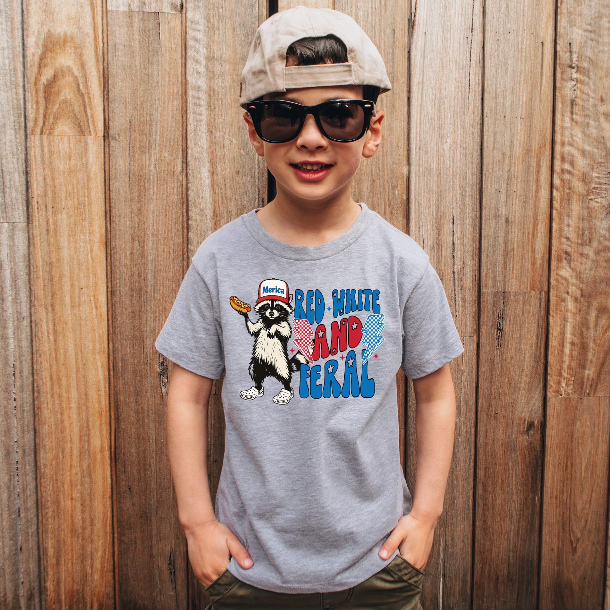 Red White And Feral T-Shirt | Funny 4th of July Shirt