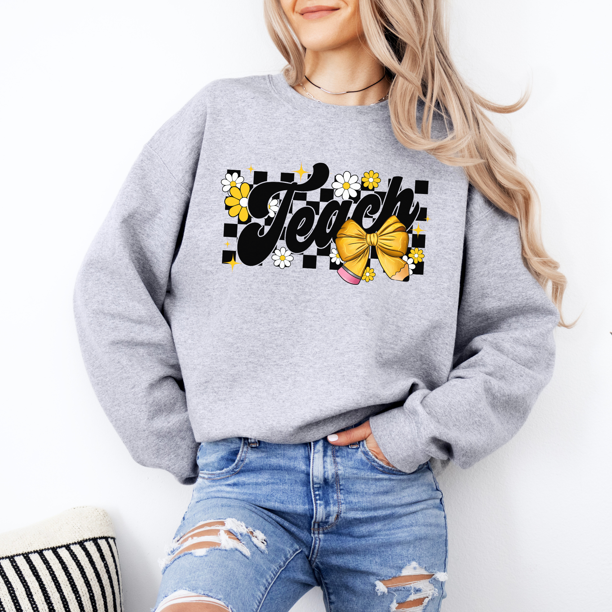 Retro Inspired Teach Sweatshirt | Retro Teacher Sweatshirt