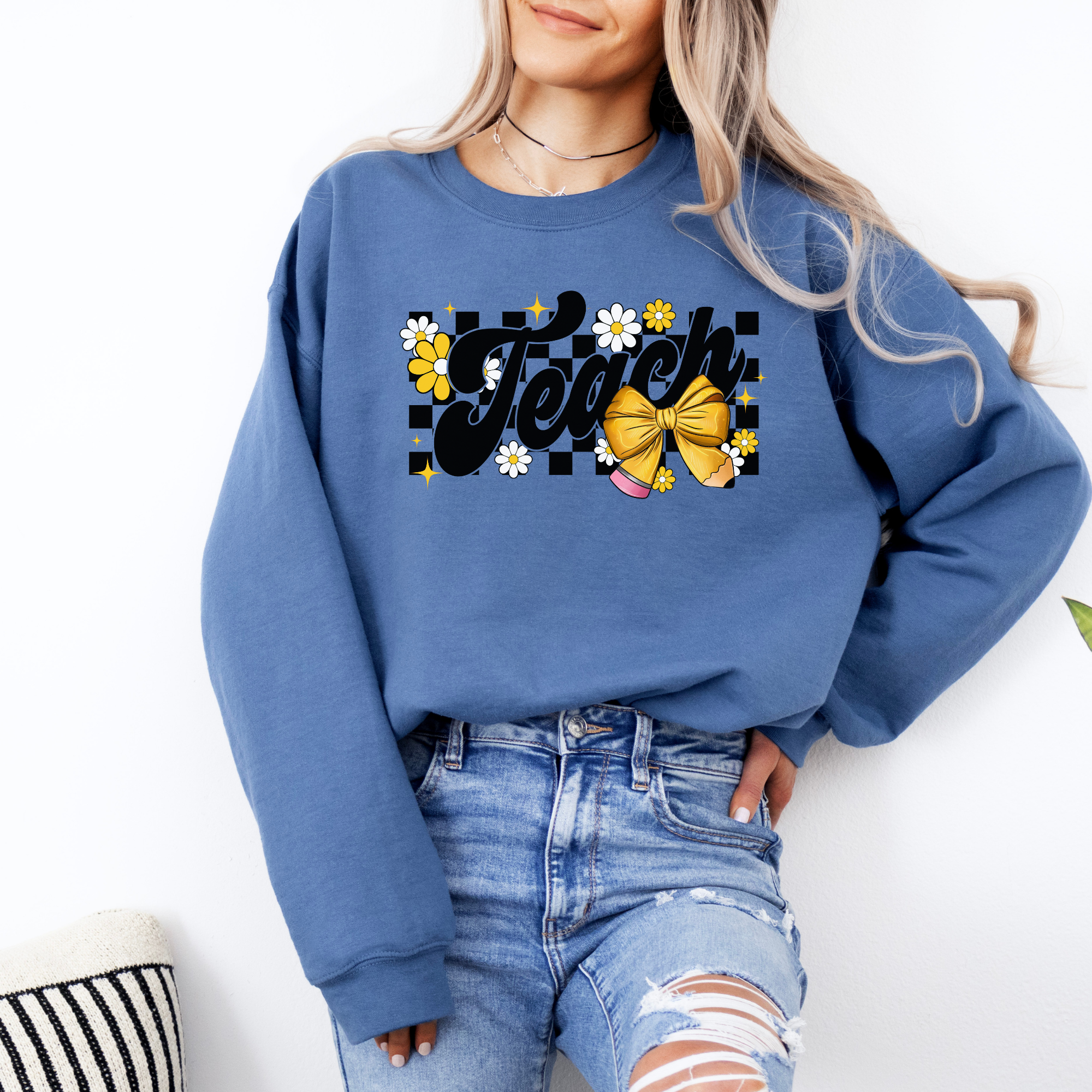 Retro Inspired Teach Sweatshirt | Retro Teacher Sweatshirt