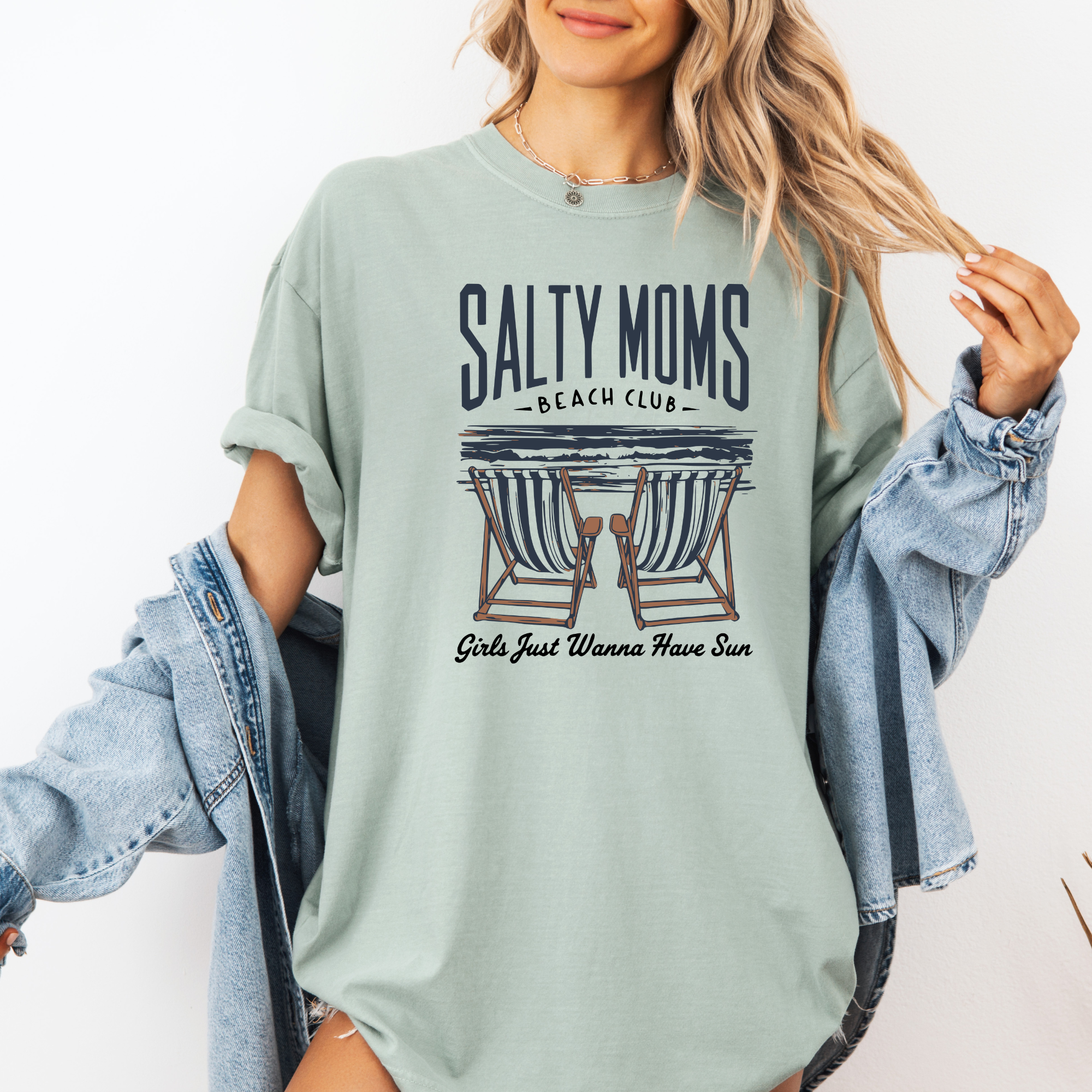 Salty Moms Beach Club T-Shirt | Cute Mom T-Shirt