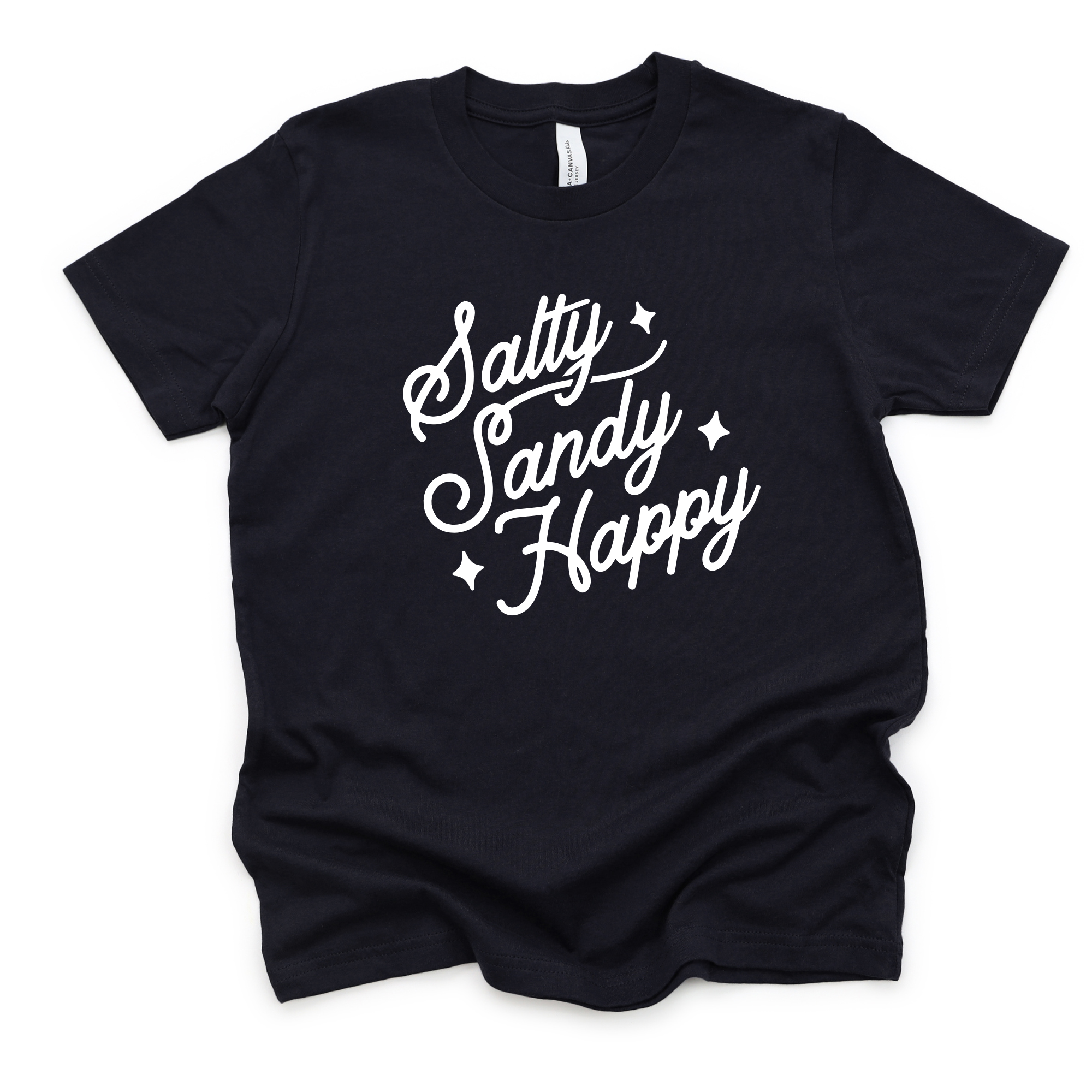 salty sandy happy kids beach shirt