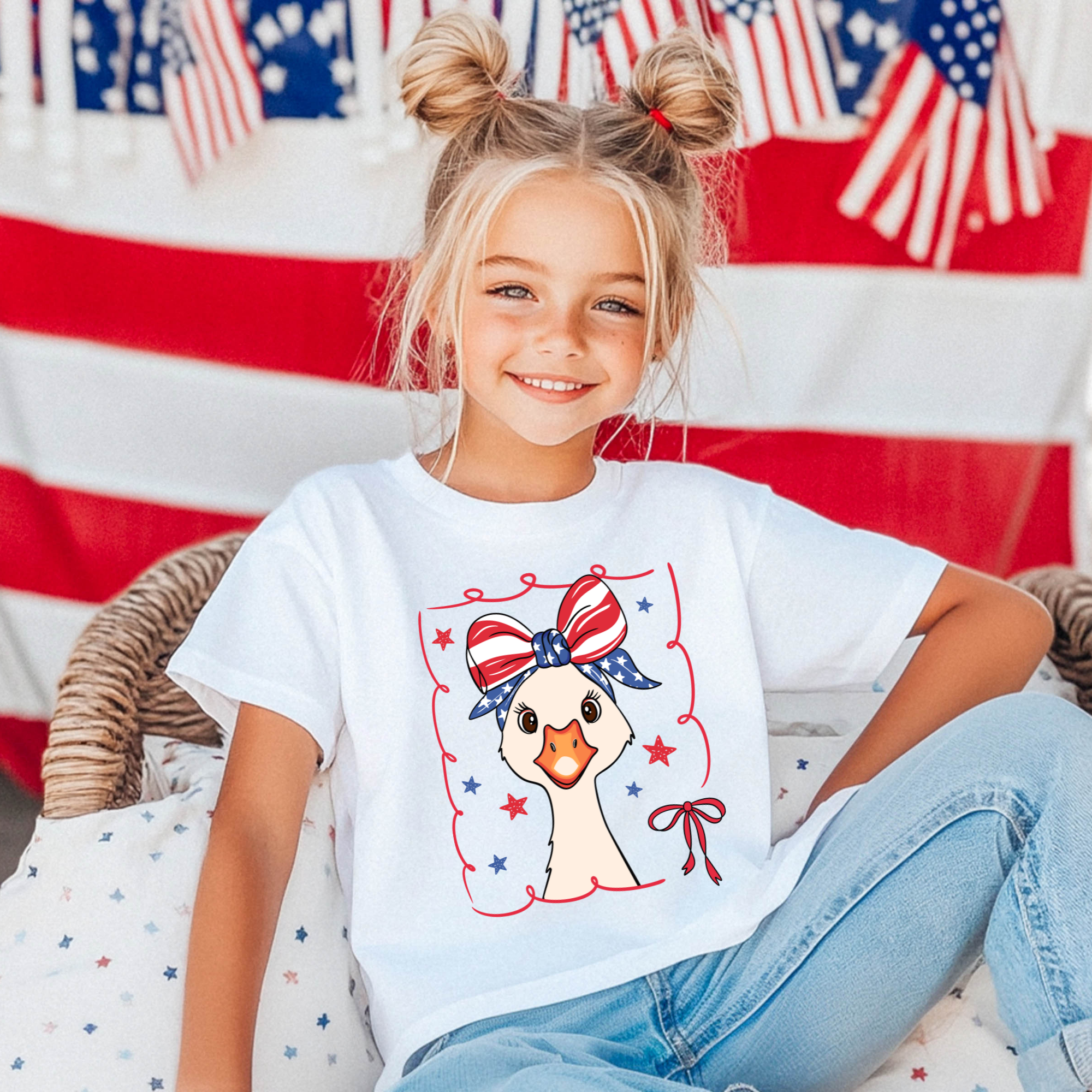 Silly Goose 4th of July Shirt | Girls Patriotic Shirt
