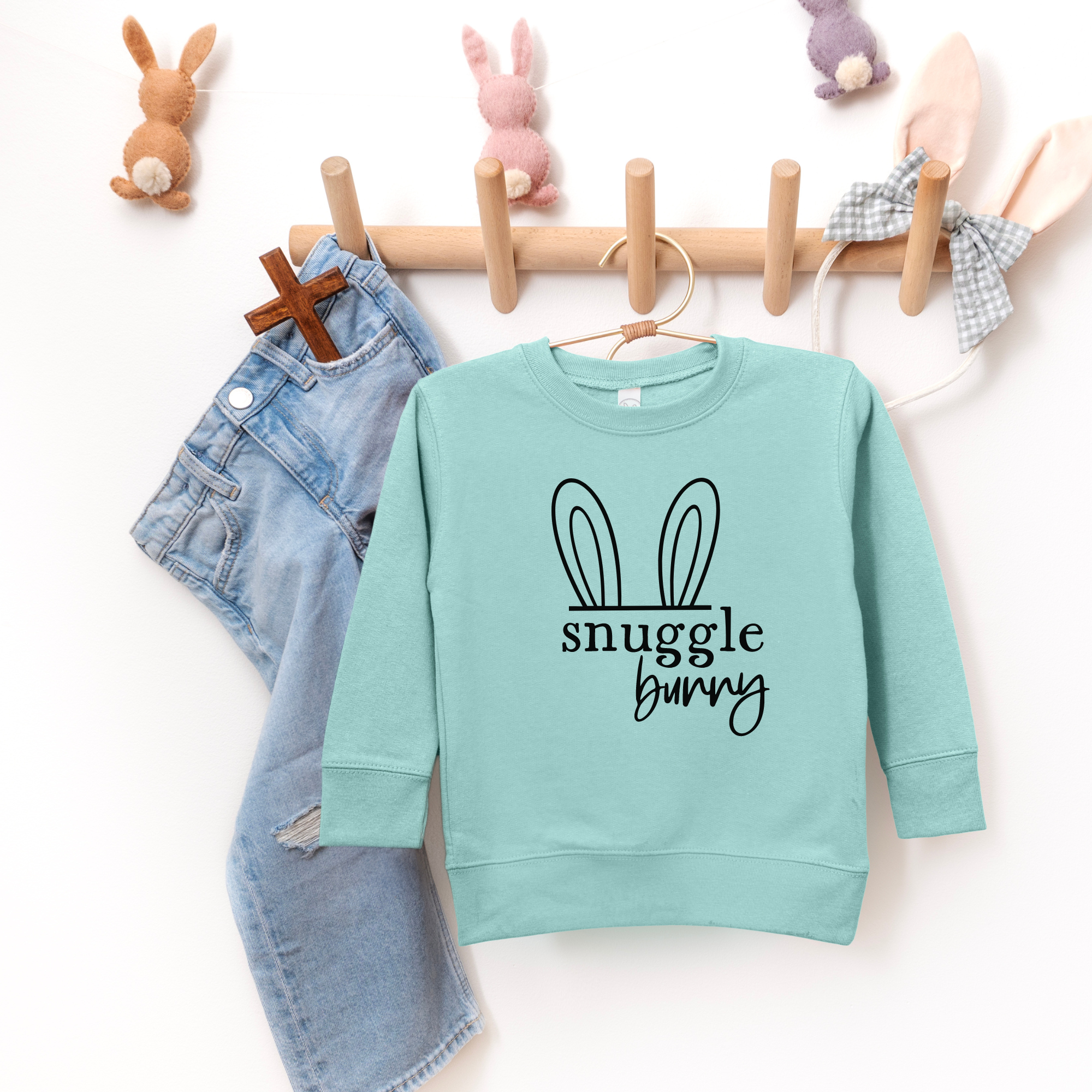 Snuggle bunny kids easter sweatshirt