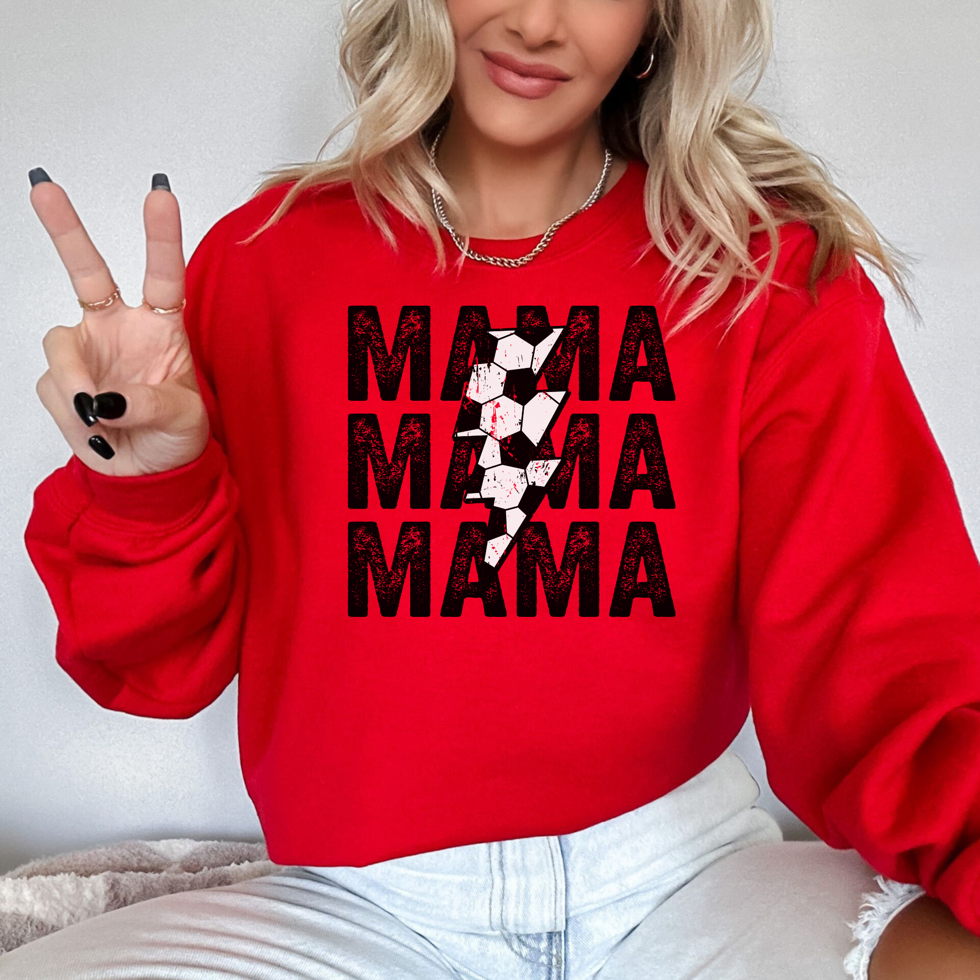 Soccer mama stacked sweatshirt