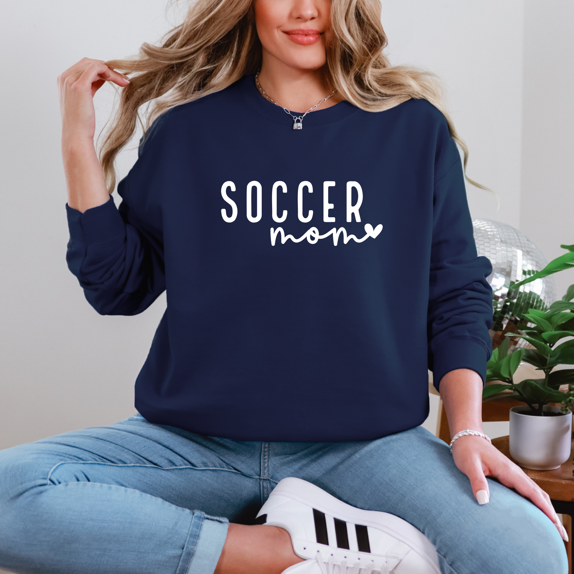 soccer mom sweatshirt in navy