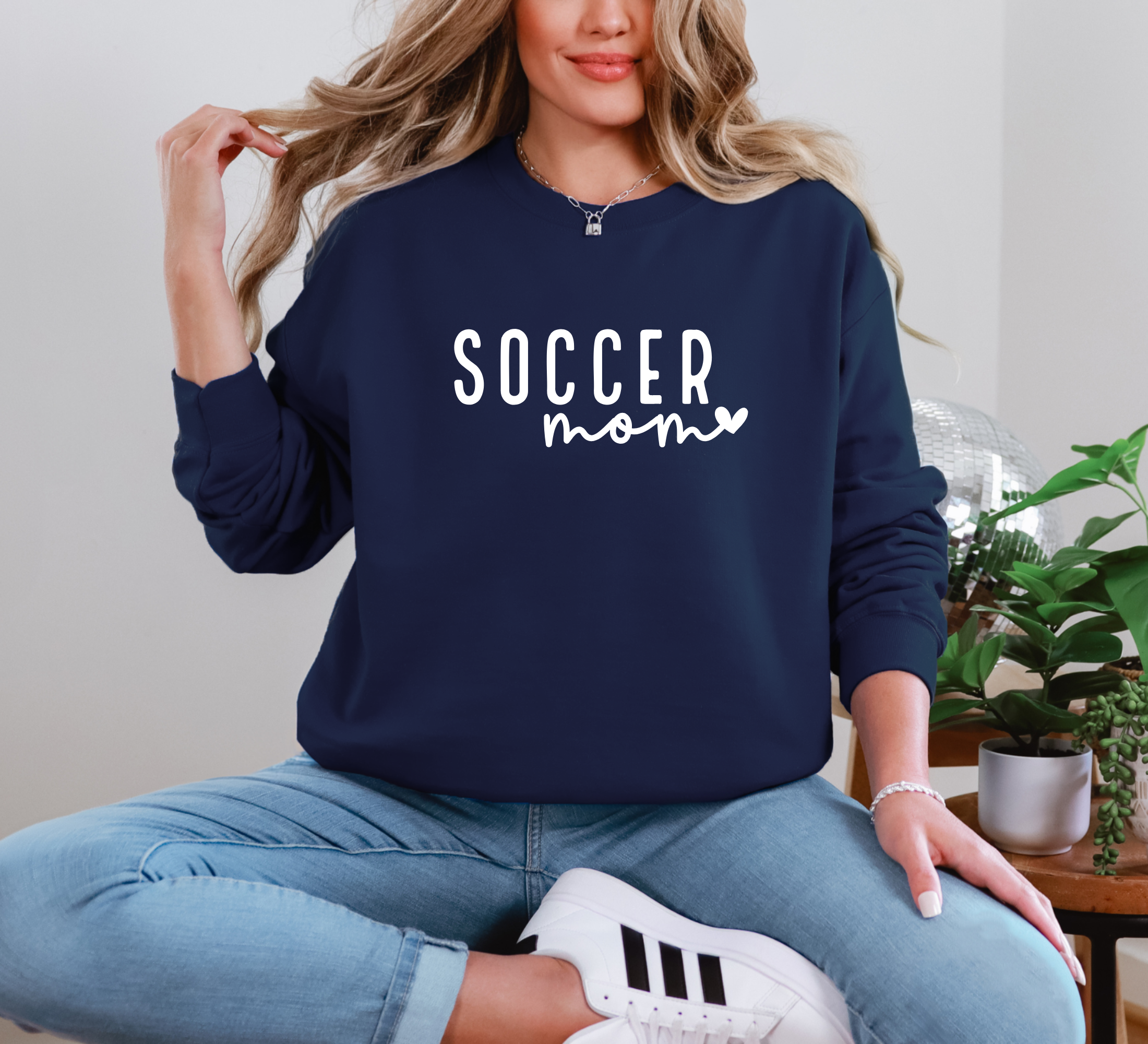 soccer mom sweatshirt in navy