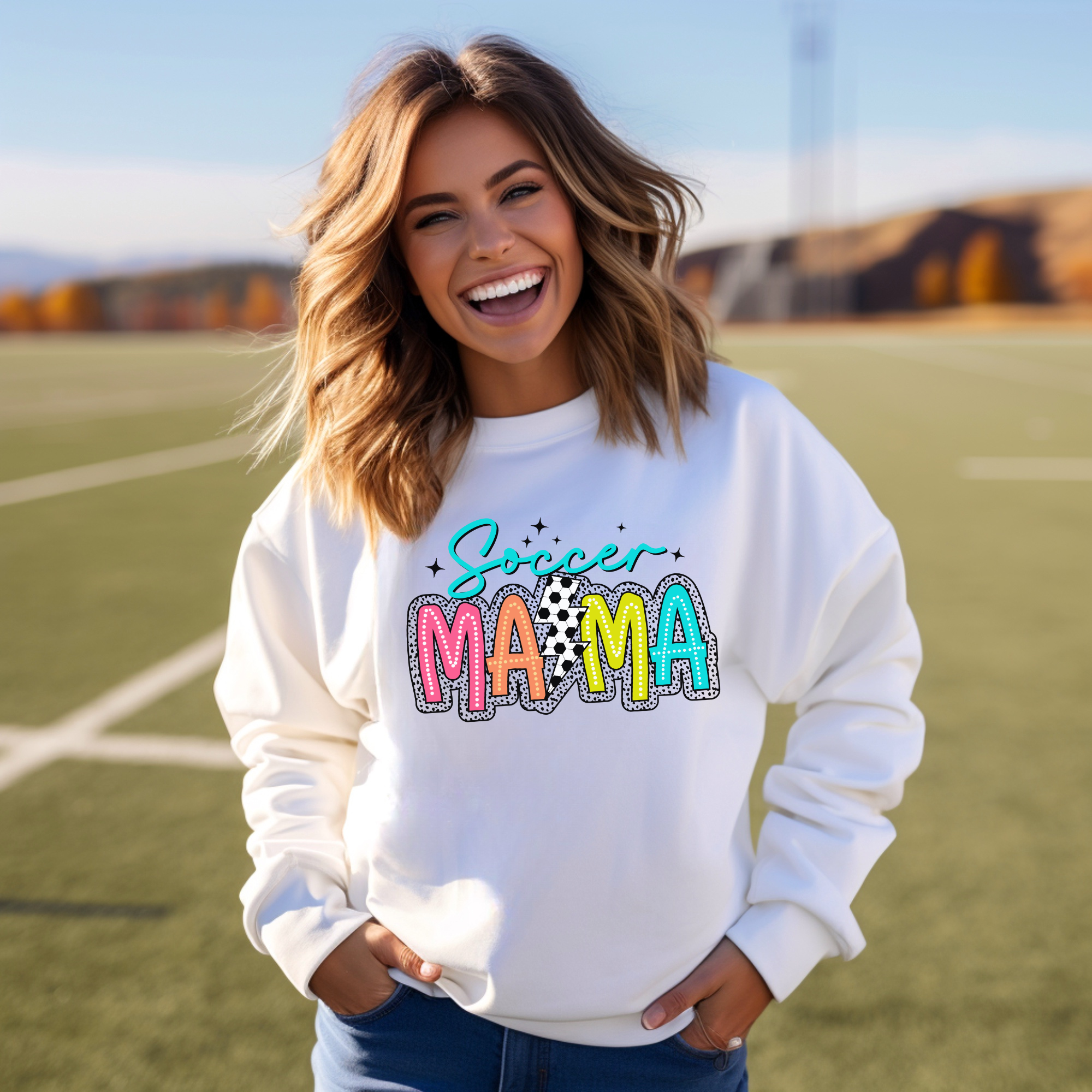 soccer mama sweatshirt. Soccer mom shirts for women.