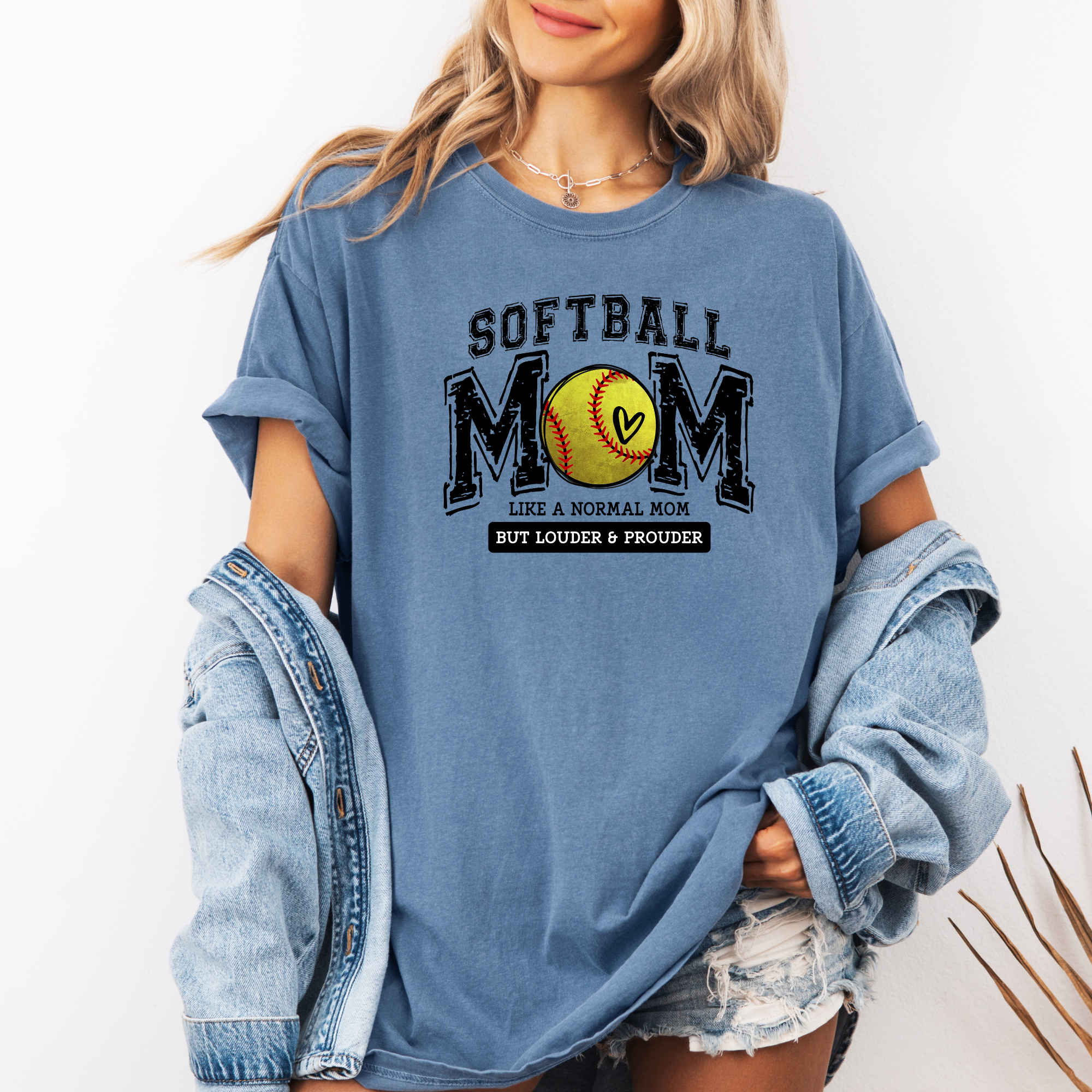 Softball Mom Like A Normal Mom But Louder And Prouder | Softball Mom T-Shirt