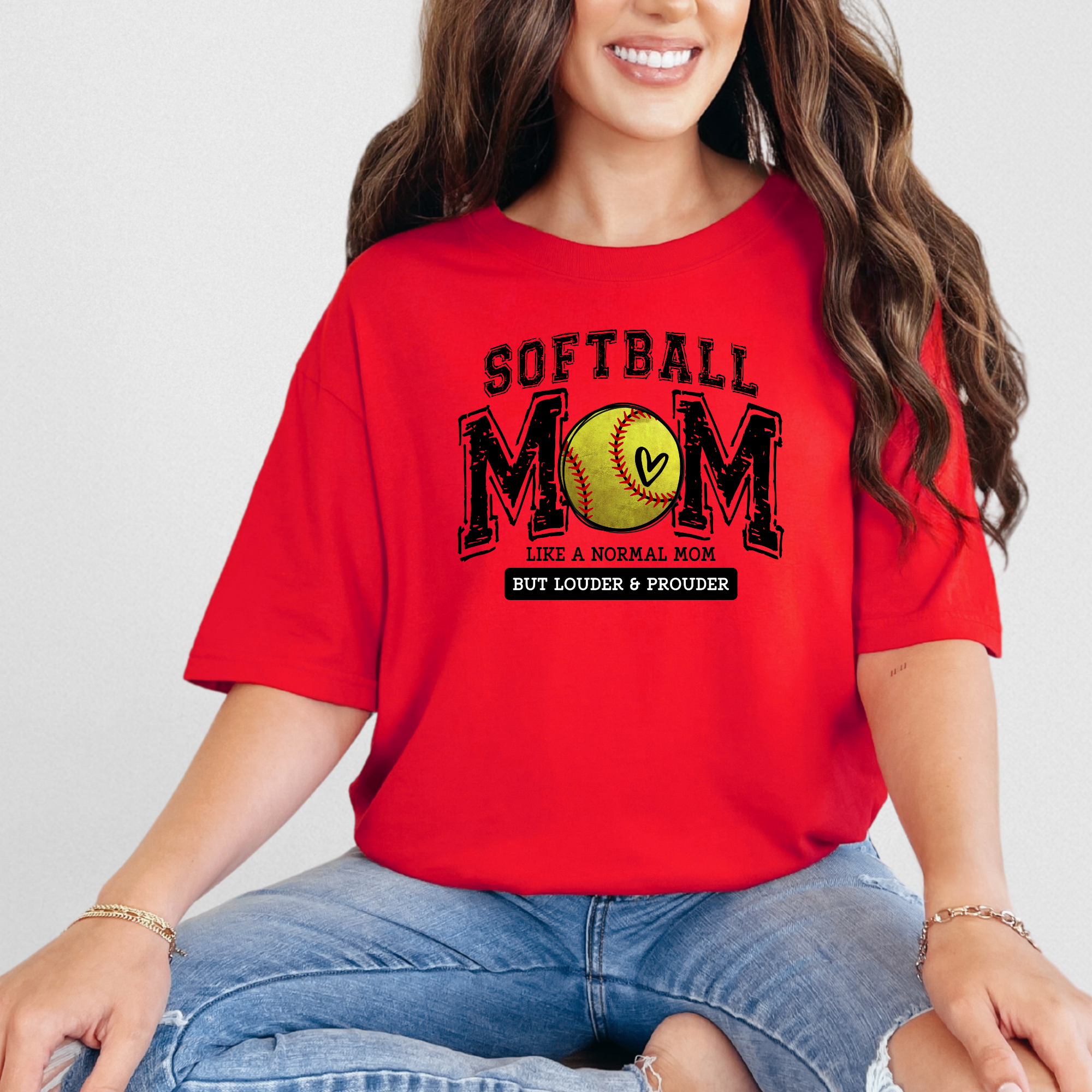 Softball Mom Like A Normal Mom But Louder And Prouder | Softball Mom T-Shirt