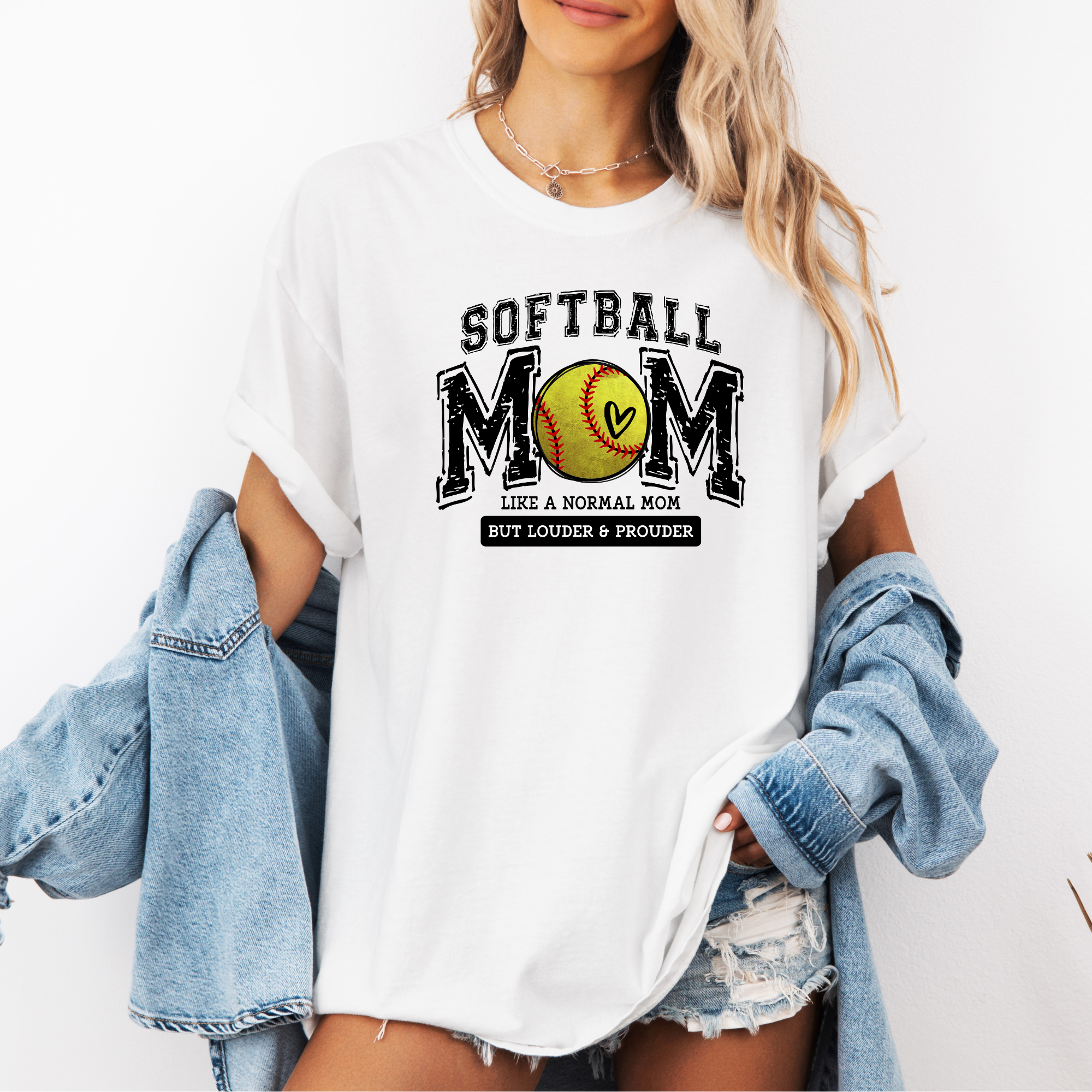 Softball Mom Like A Normal Mom But Louder And Prouder | Softball Mom T-Shirt
