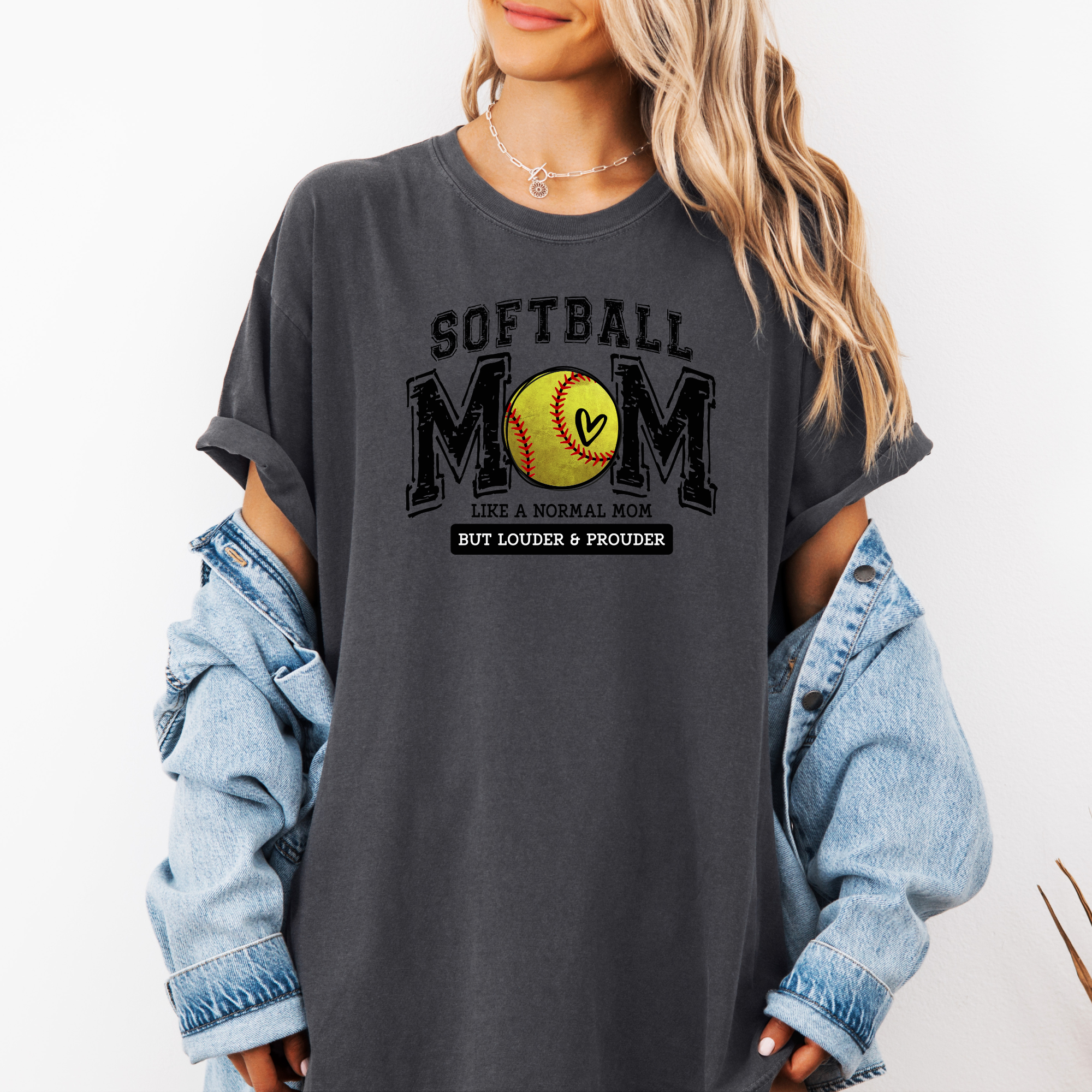 Softball Mom Like A Normal Mom But Louder And Prouder | Softball Mom T-Shirt