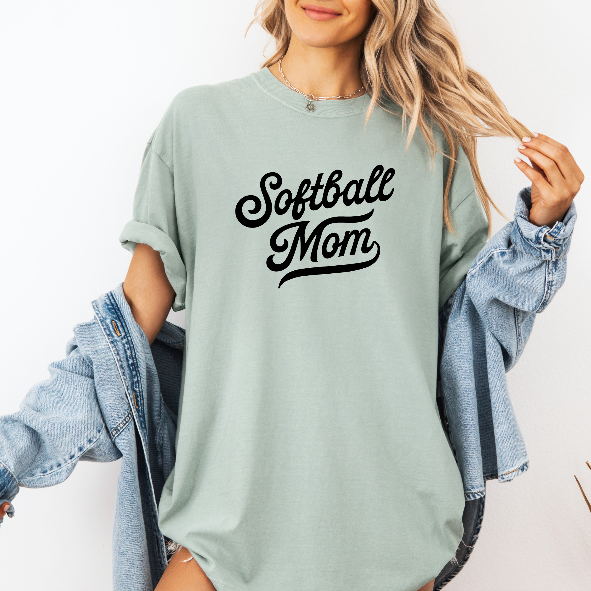 Retro inspired softball mom shirt