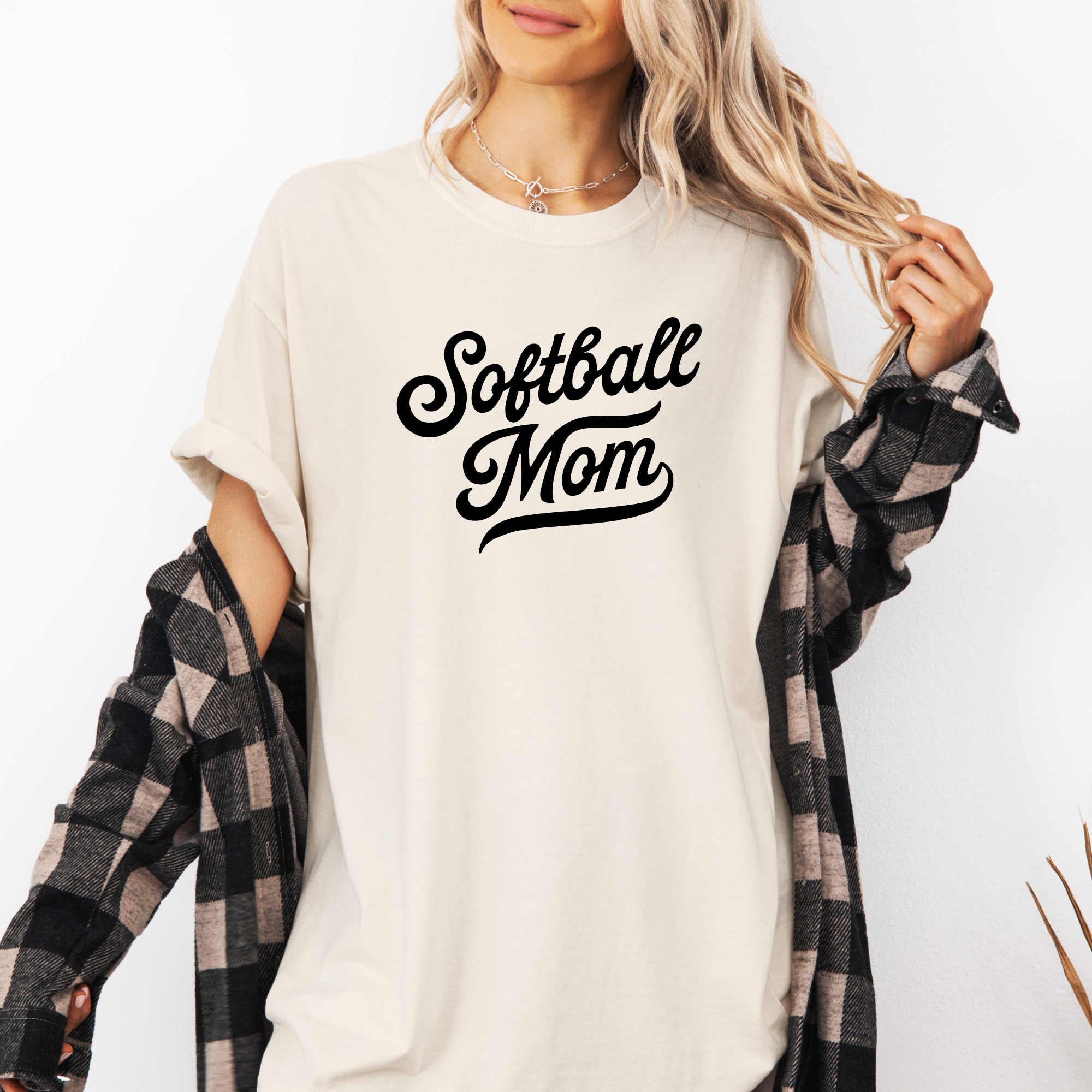 Retro inspired softball mom shirt