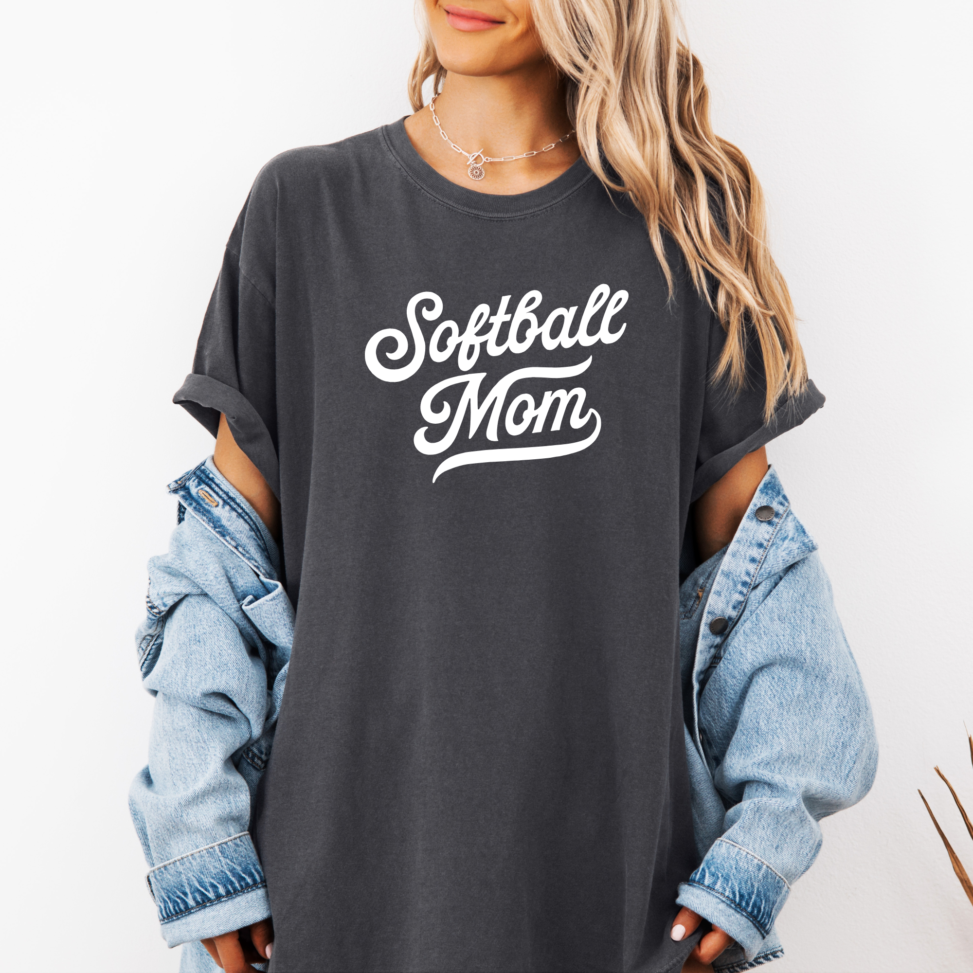 Retro inspired softball mom shirt