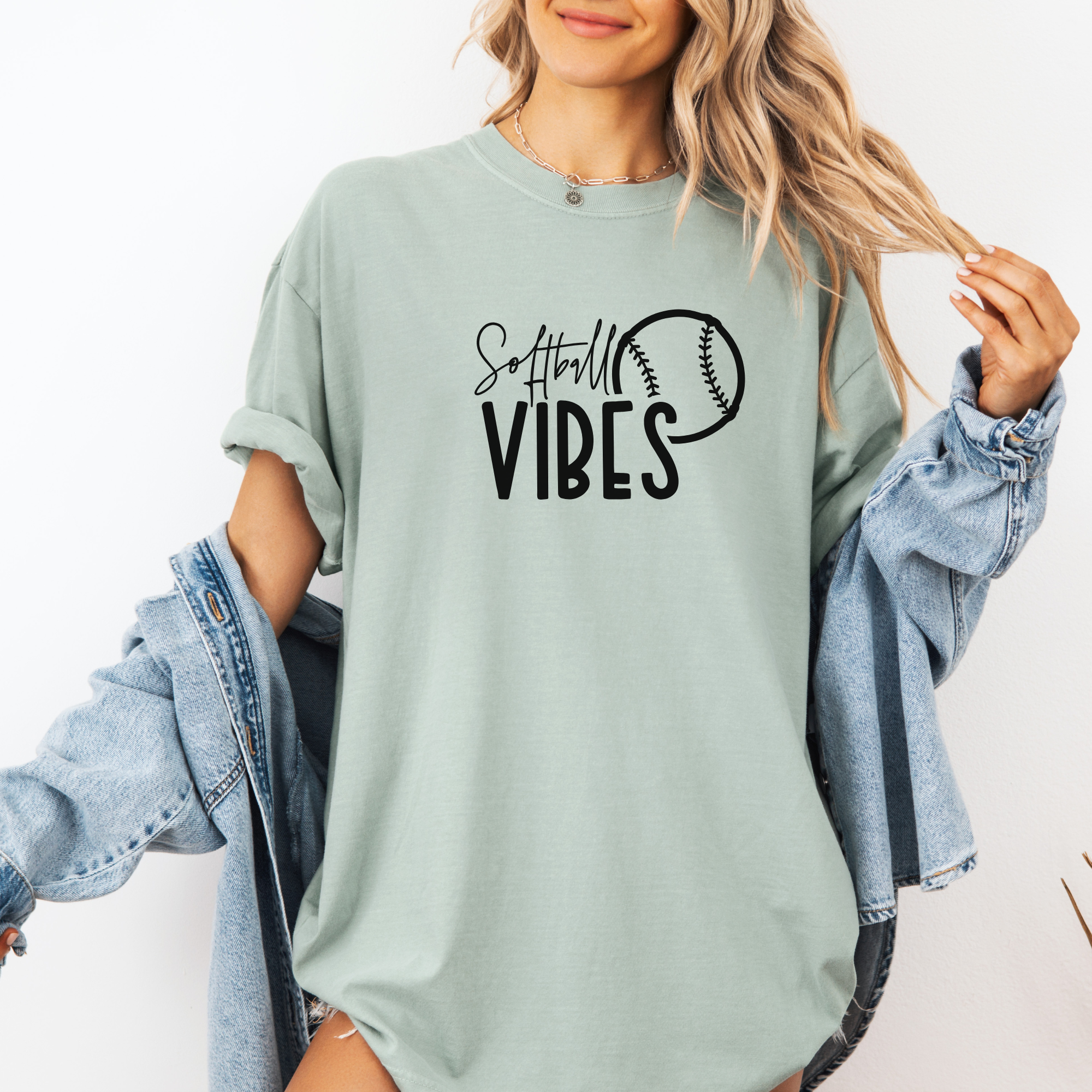 Softball vibes tshirt for softball moms