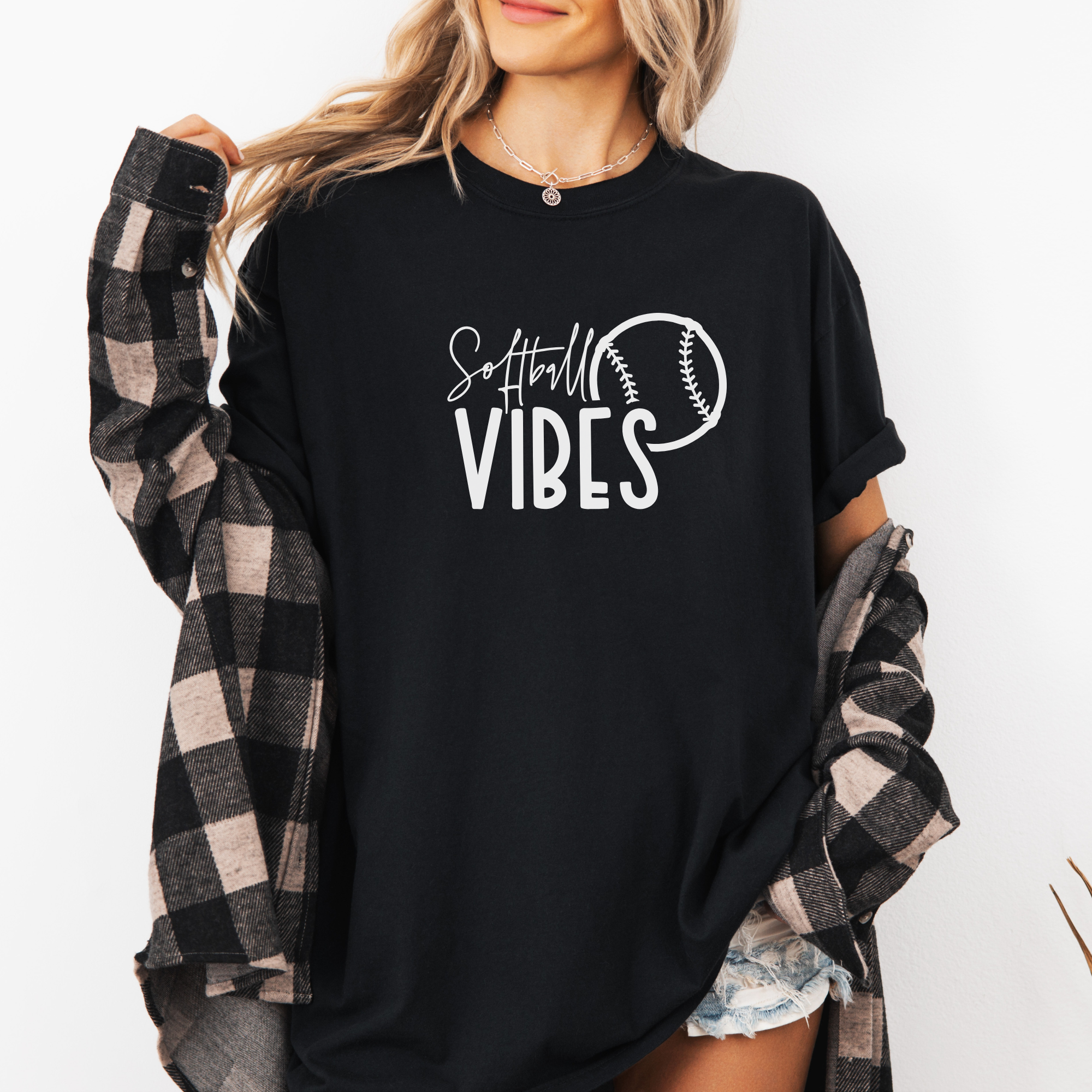 Softball vibes tshirt for softball moms