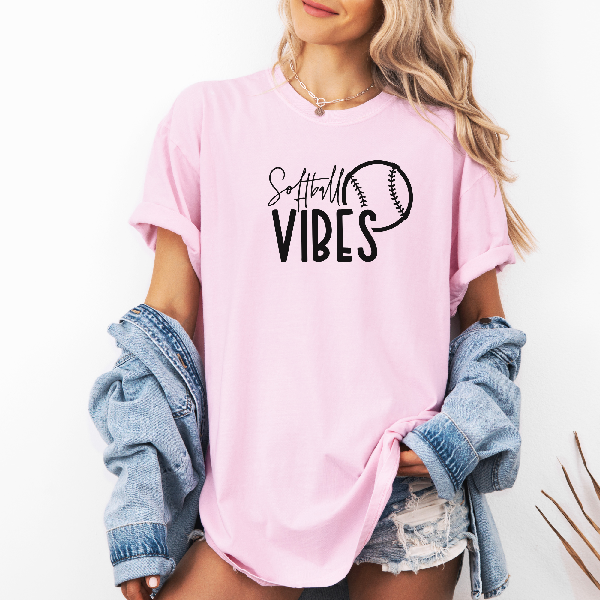 Softball vibes tshirt for softball moms