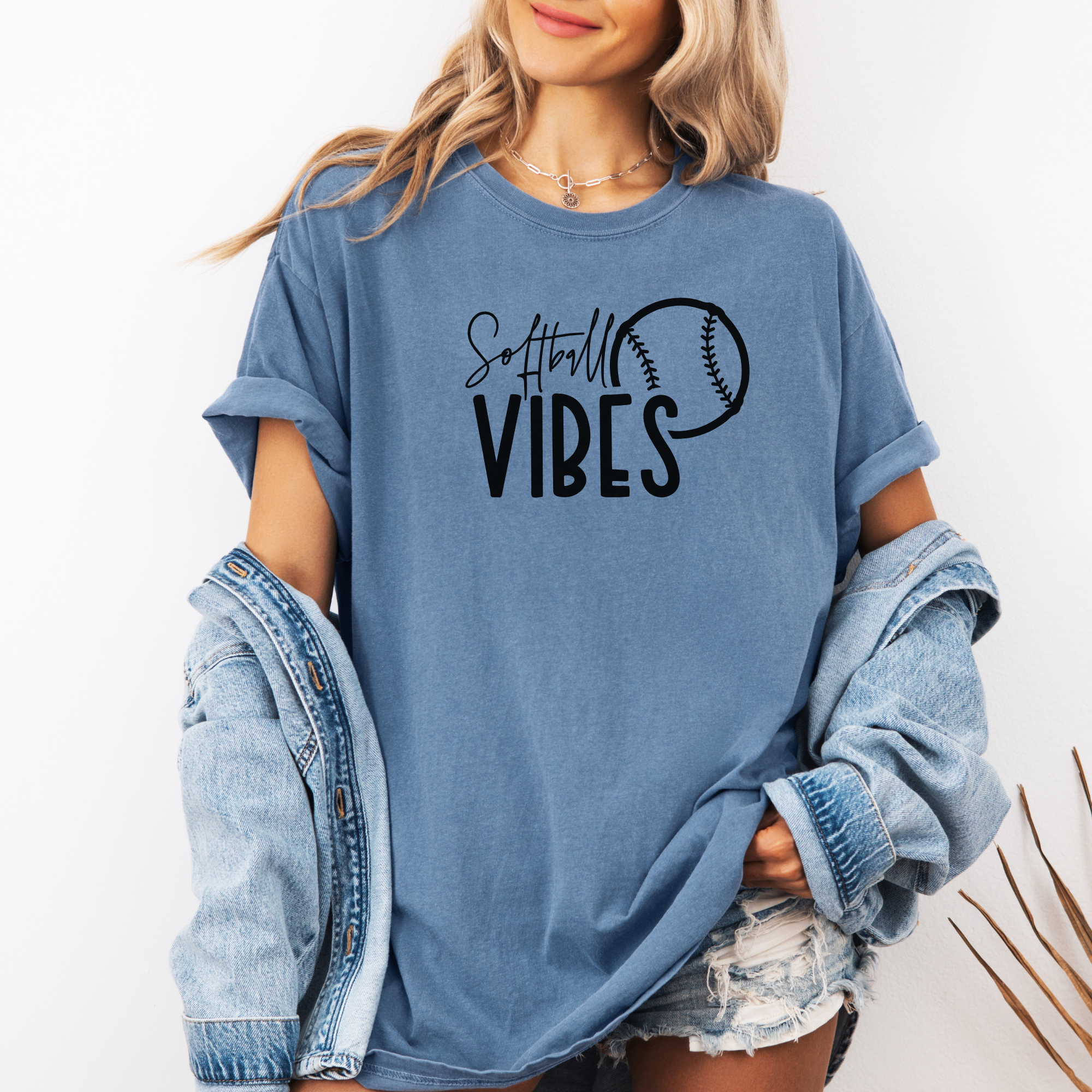 Softball vibes tshirt for softball moms