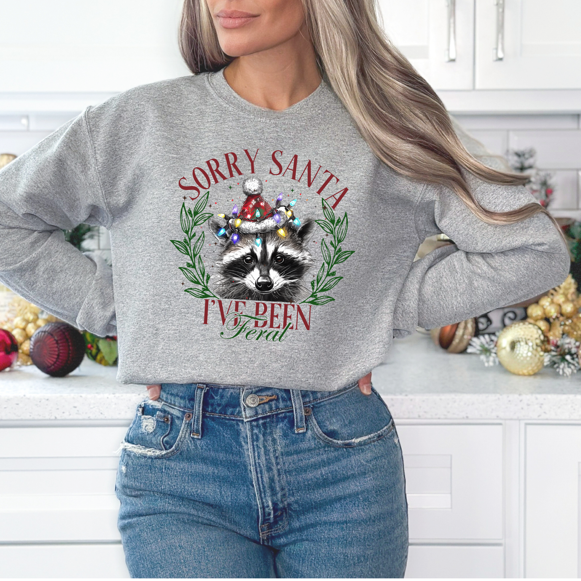Sorry Santa I've Been Feral Sweatshirt | Funny Christmas Sweatshirt