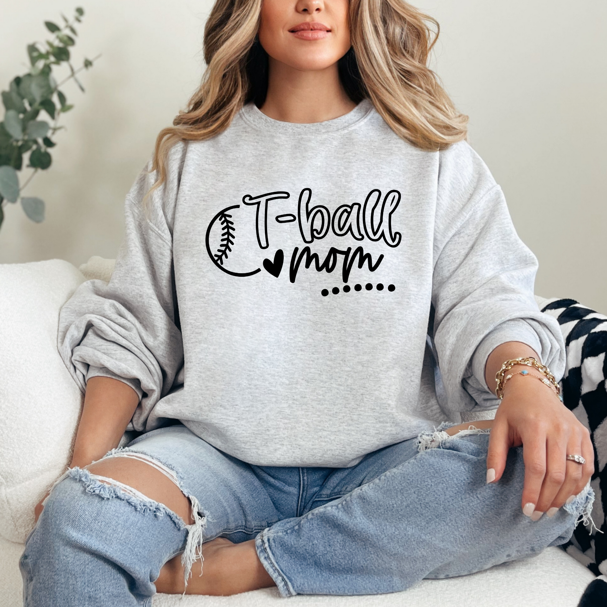 T-ball mom -- adult sweatshirt