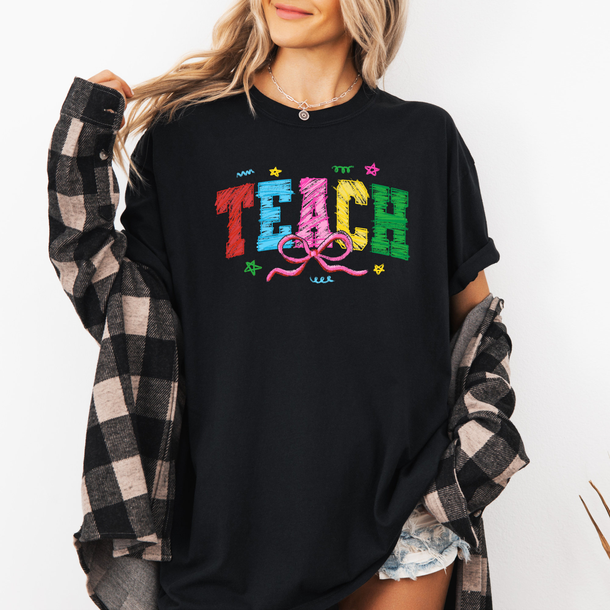 Teach Crayon Shirt | Coquette Teacher Shirt