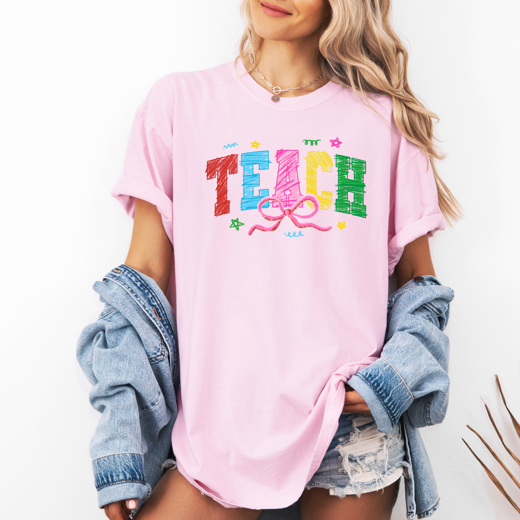 Teach Crayon Shirt | Coquette Teacher Shirt