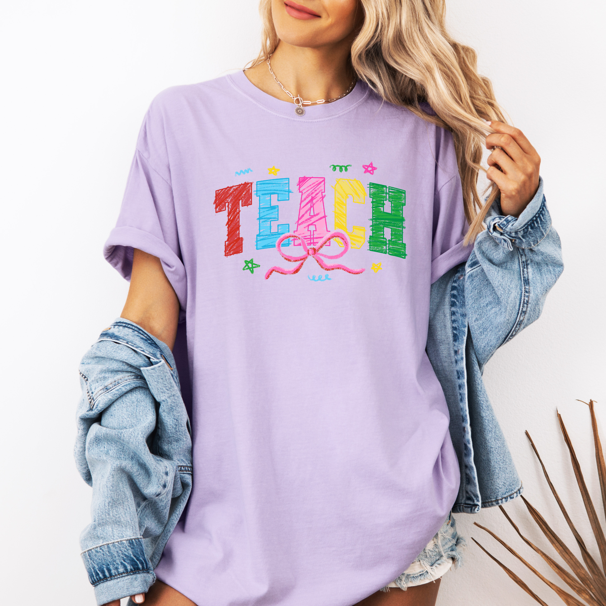 Teach Crayon Shirt | Coquette Teacher Shirt