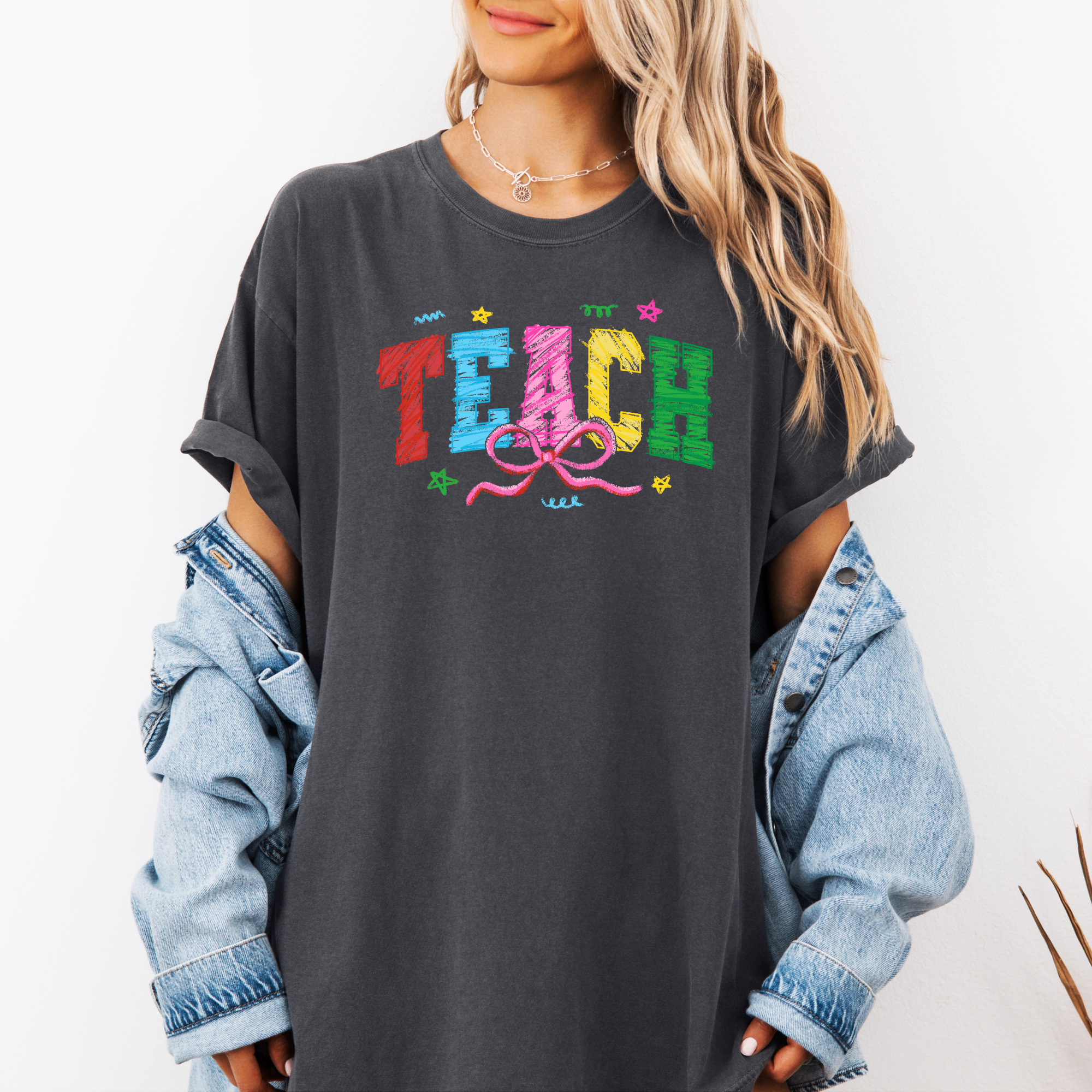 Teach Crayon Shirt | Coquette Teacher Shirt