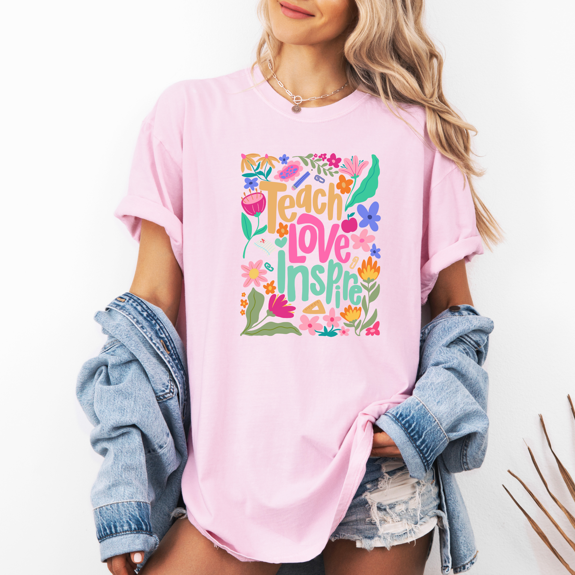 Teach Love Inspire T-Shirt | Retro Inspired Teacher T-Shirt