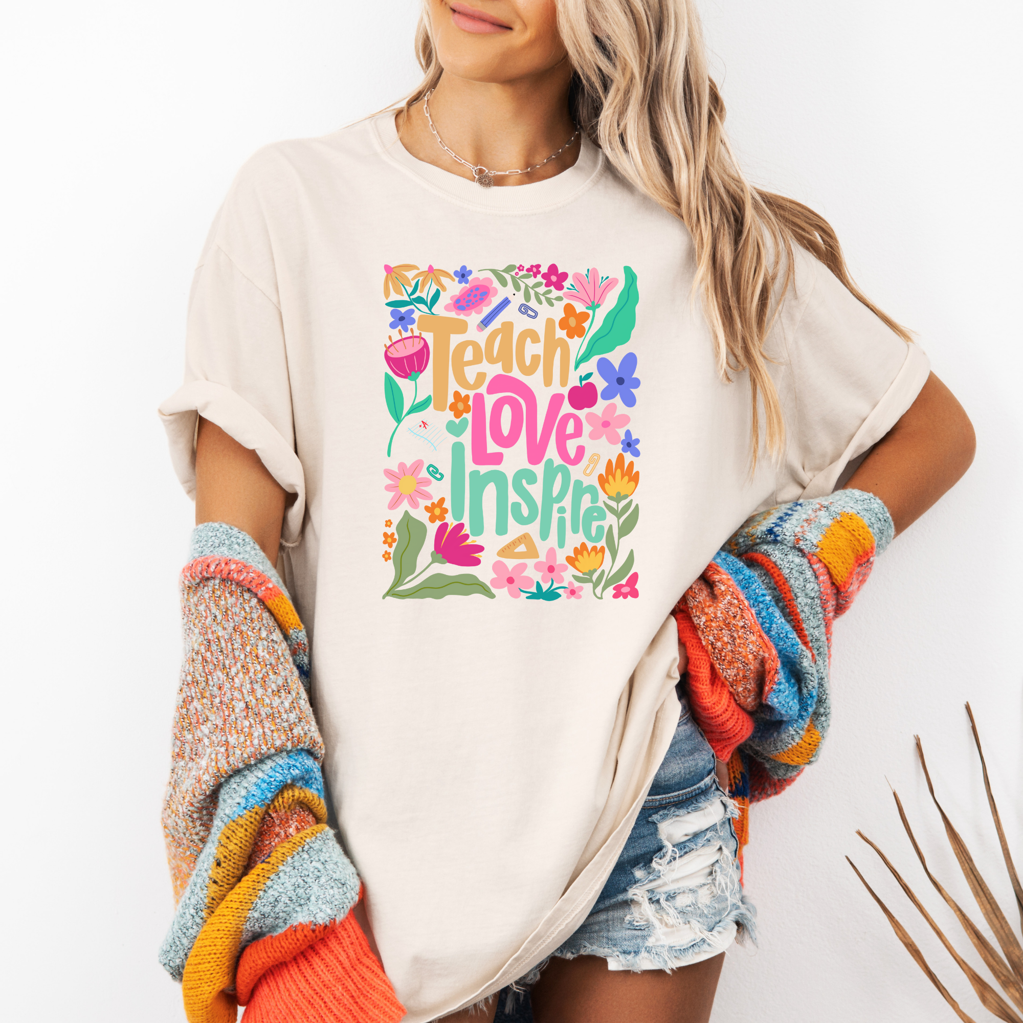 Teach Love Inspire T-Shirt | Retro Inspired Teacher T-Shirt