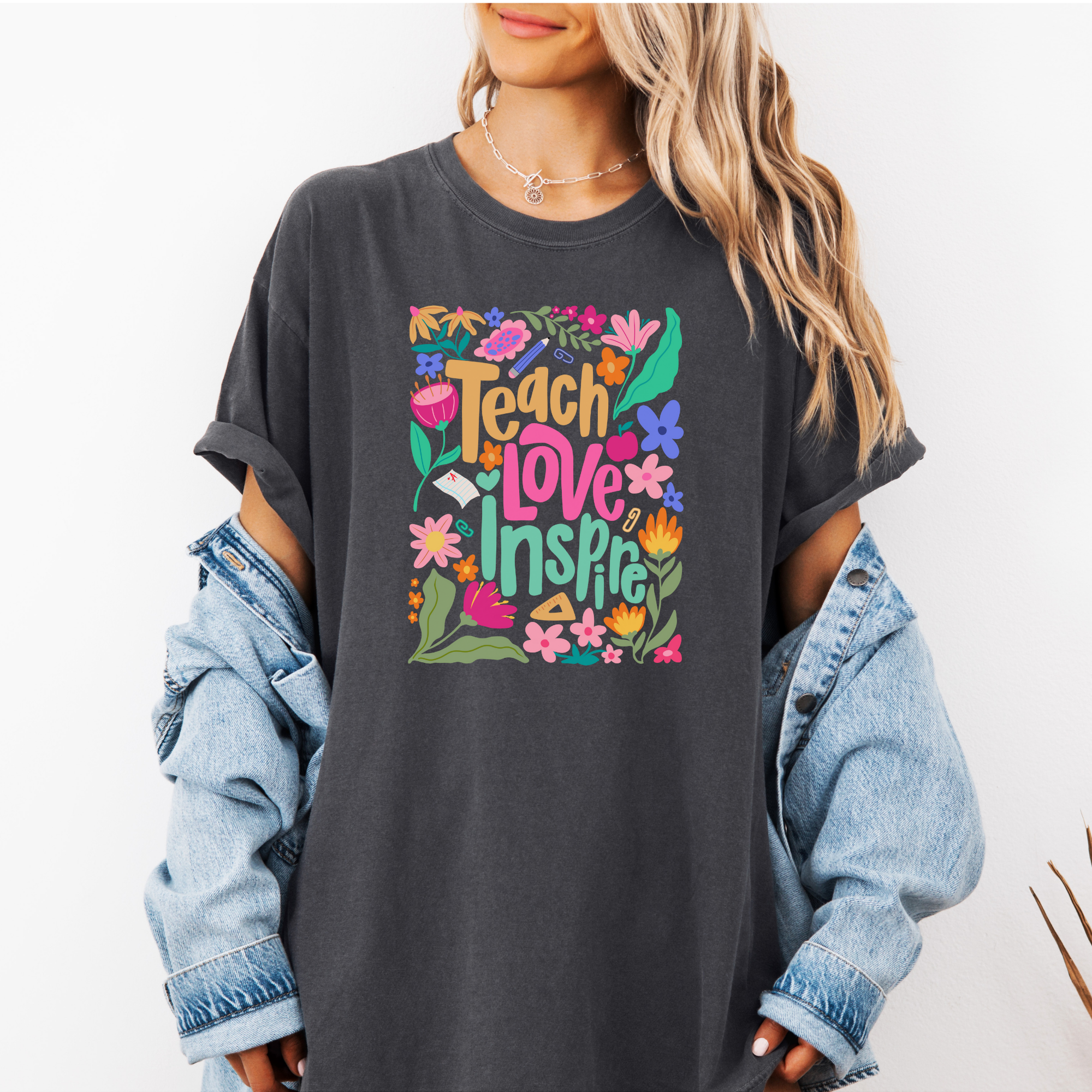 Teach Love Inspire T-Shirt | Retro Inspired Teacher T-Shirt