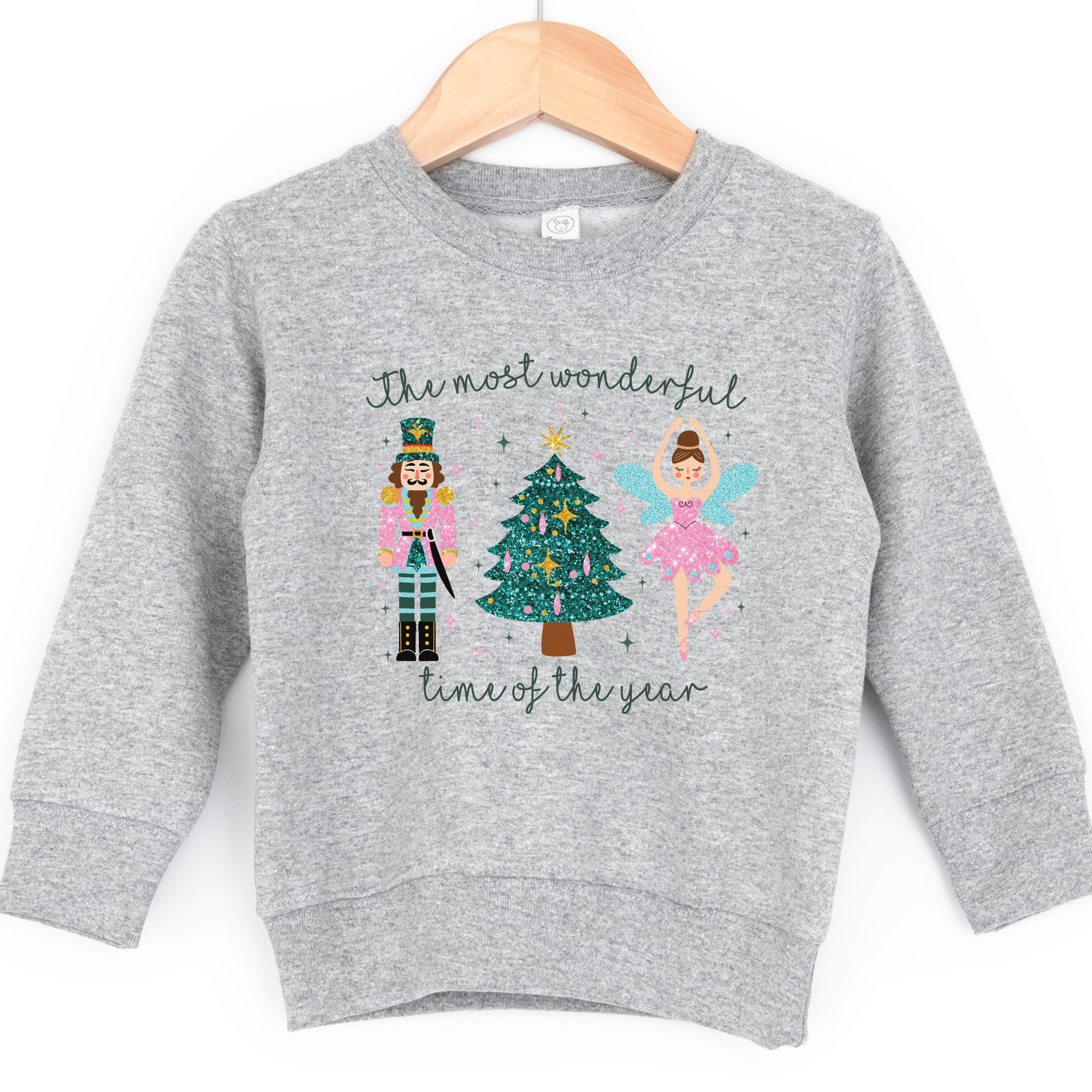 Sugar plum fairy nutcracker inspired christmas sweatshirts for kids and toddlers.