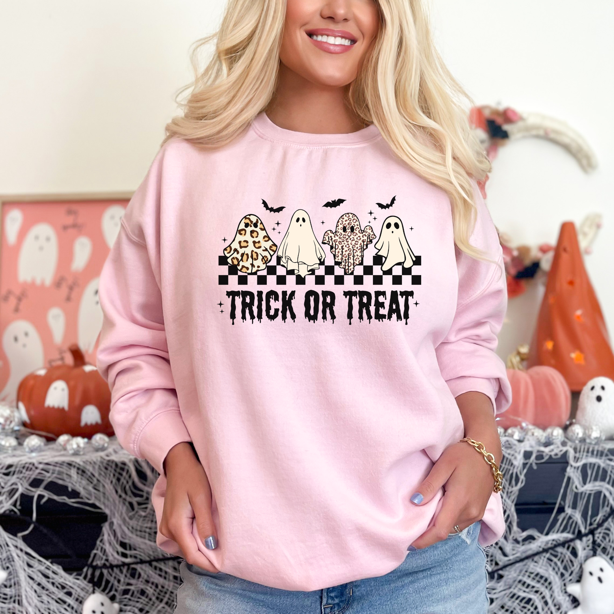 Retro Trick or Treat Sweatshirt | Women's Halloween Sweatshirt