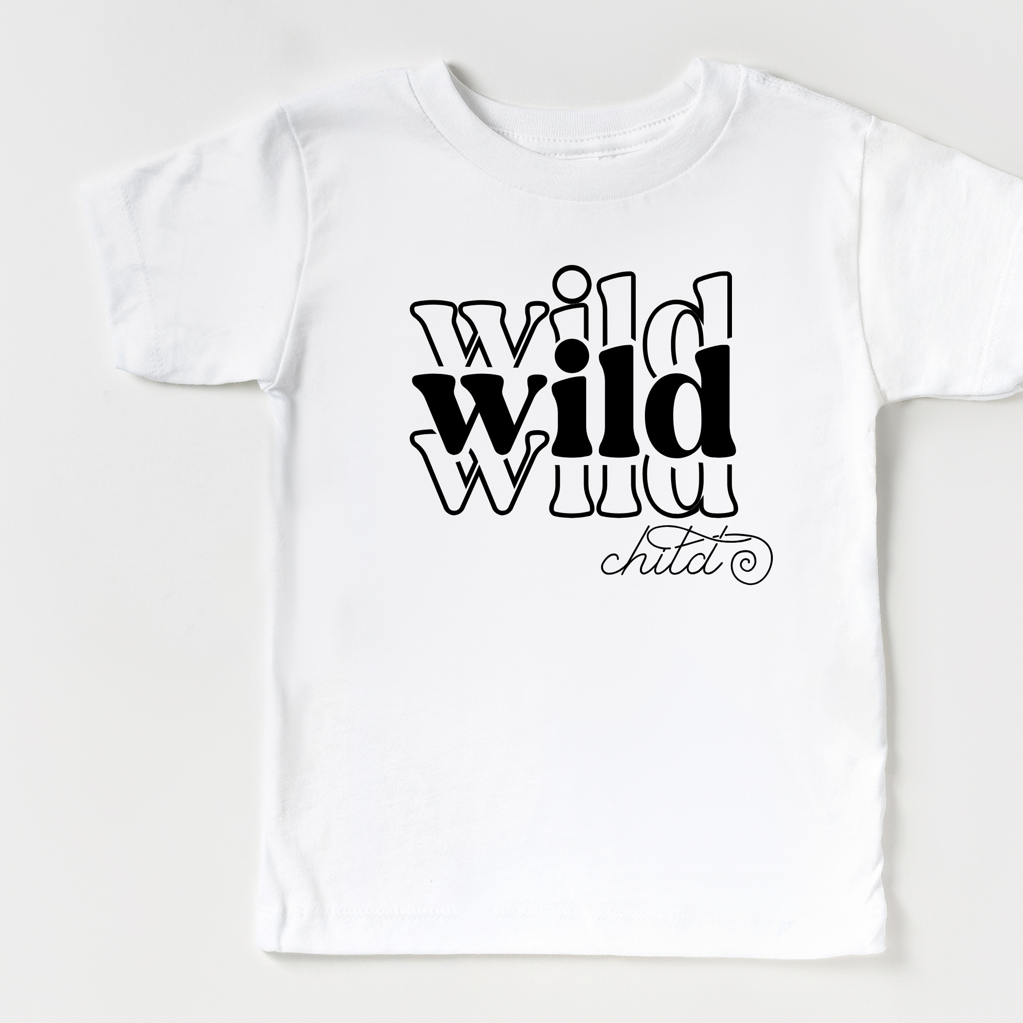 Wild Child Stacked T-Shirt | Cute Kids T-Shirt